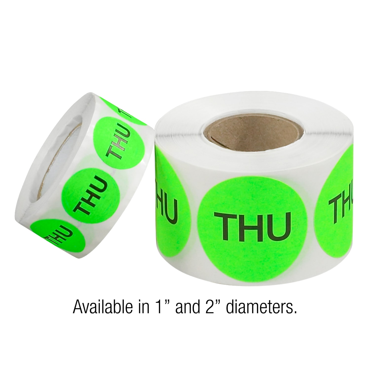Tape Logic Permanent Inventory Label Roll, DL6532, Weekday-Style, "THU," 2in, Green, Roll Of 500 - Image 4
