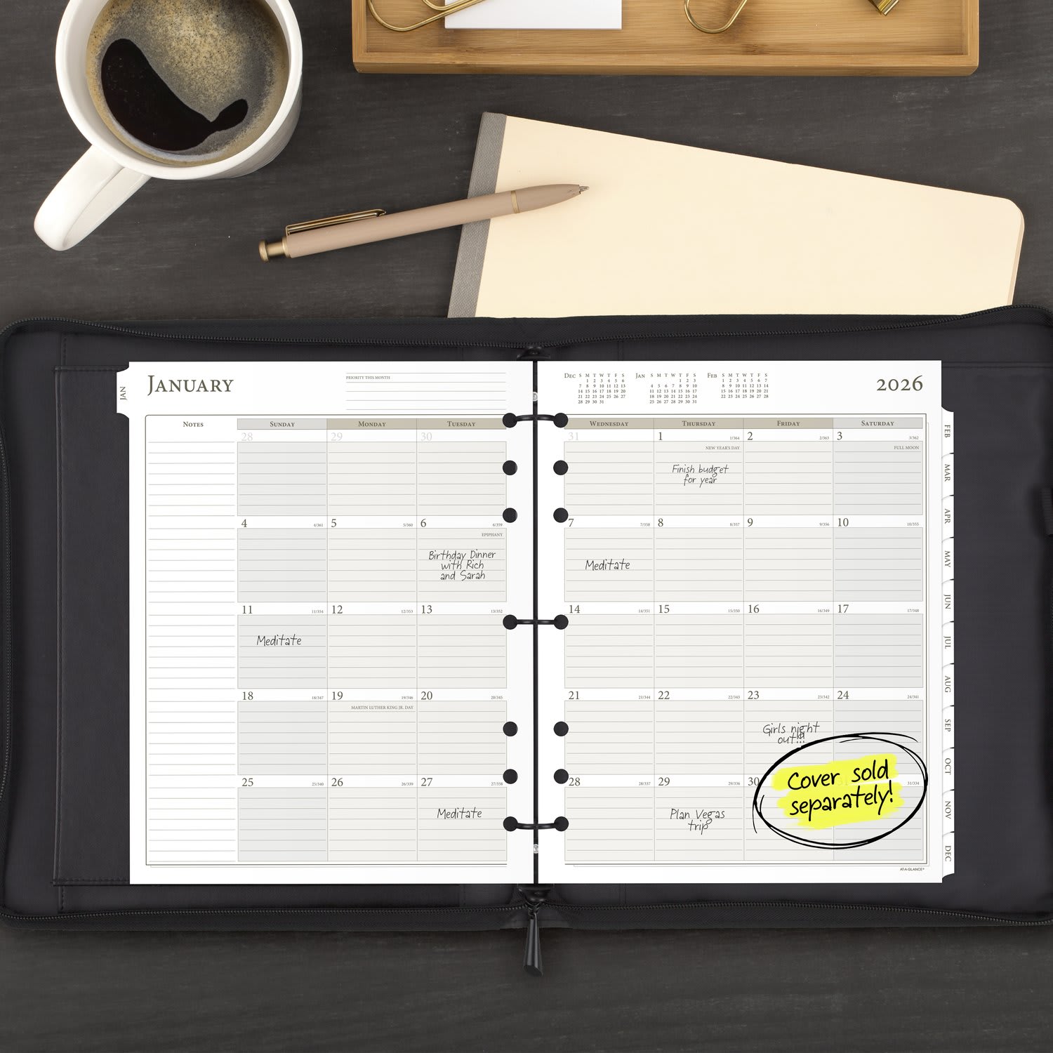 AT-A-GLANCE 2027 Monthly Planner Refill, Loose-Leaf, Folio Size, 8 1/2in x 11in - Image 3