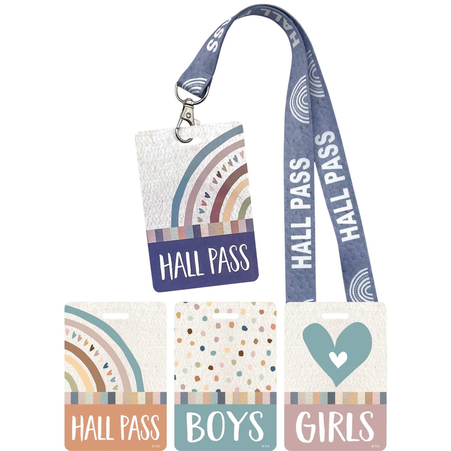 Teacher Created Resources Hall Passes With Lanyards, 16-1/2in, Everyone is Welcome, 4 Passes Per Pack, Bundle Of 3 Packs - Image 3