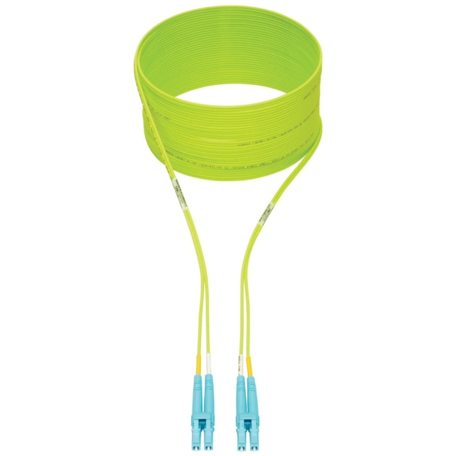 Eaton Tripp Lite Series 100G Duplex Multimode 50/125 OM5 LSZH Fiber Optic Cable (LC/LC), Lime Green, 5 m - Patch cable - LC multi-mode (M) to LC multi-mode (M) - 5 m - fiber optic - duplex - 50 / 125 micron - IEEE 802.3ae/OM5 - lime green - Image 3