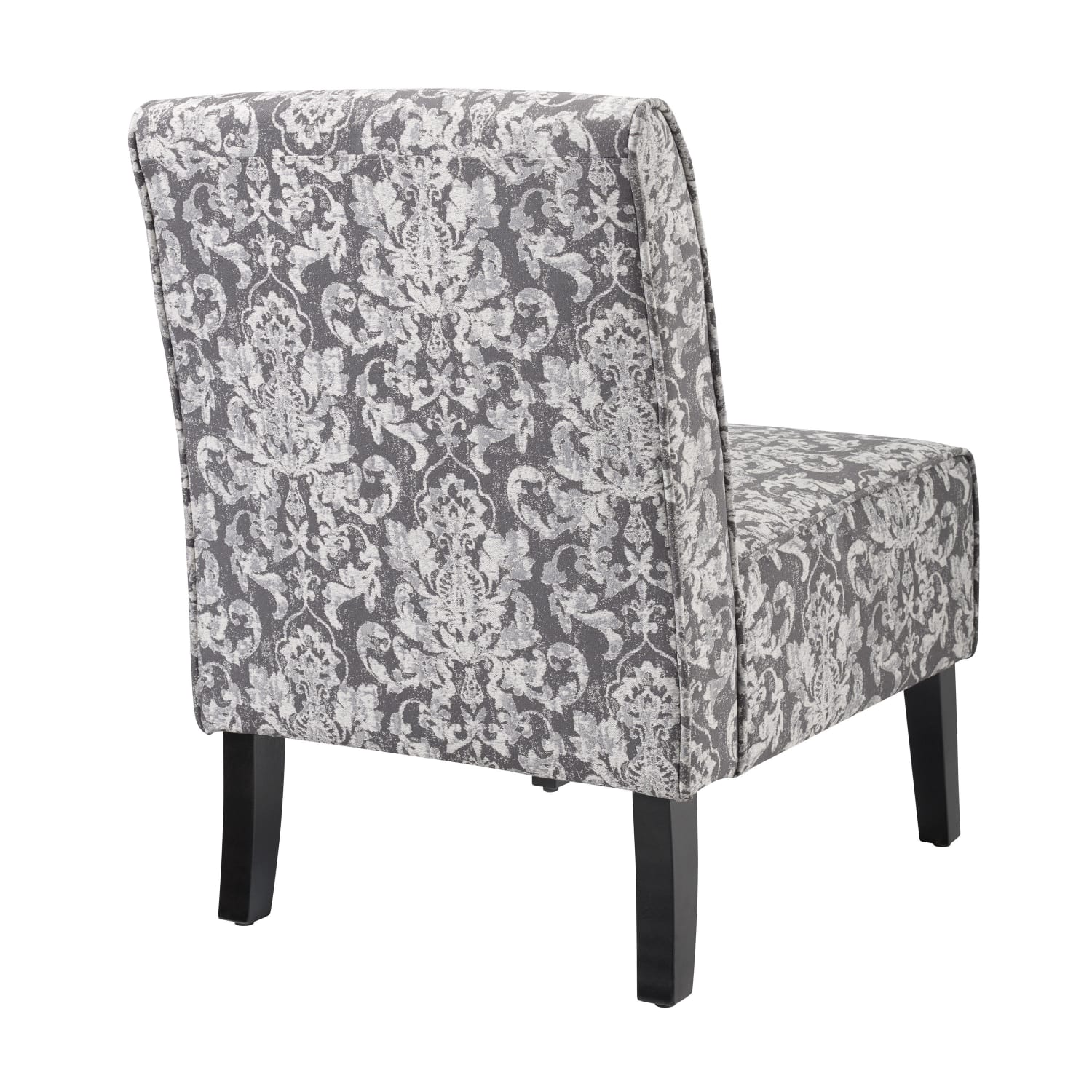 Linon Winston Accent Chair Gray DamaskBlack PopularChairscom Linon Winston Accent Chair Gray DamaskBlack PopularChairscom
