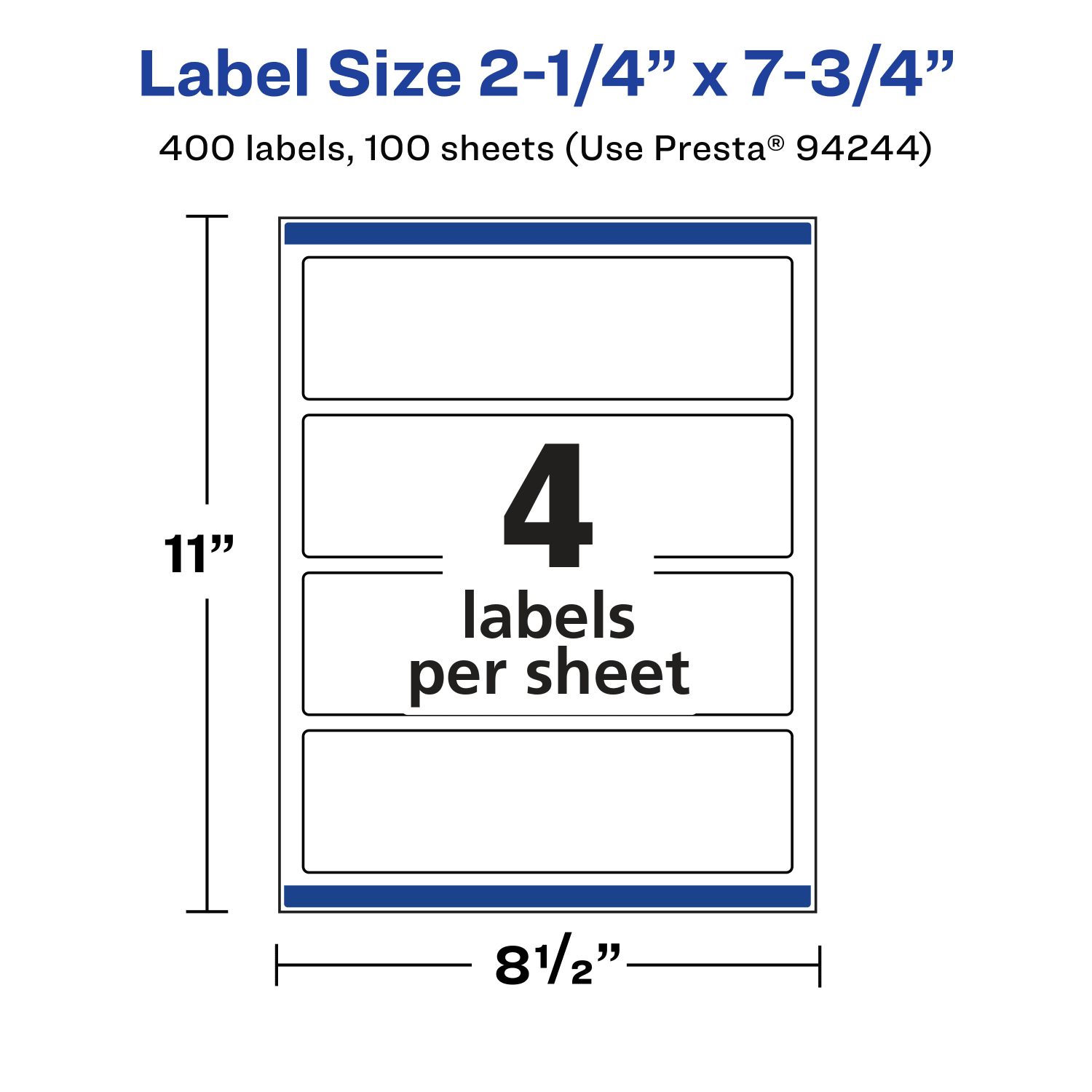 Avery Permanent Labels With Sure Feed, 94244-CMF100, Rectangle, 2-1/4in x 7-3/4in, Matte Clear, Pack Of 400 - Image 6