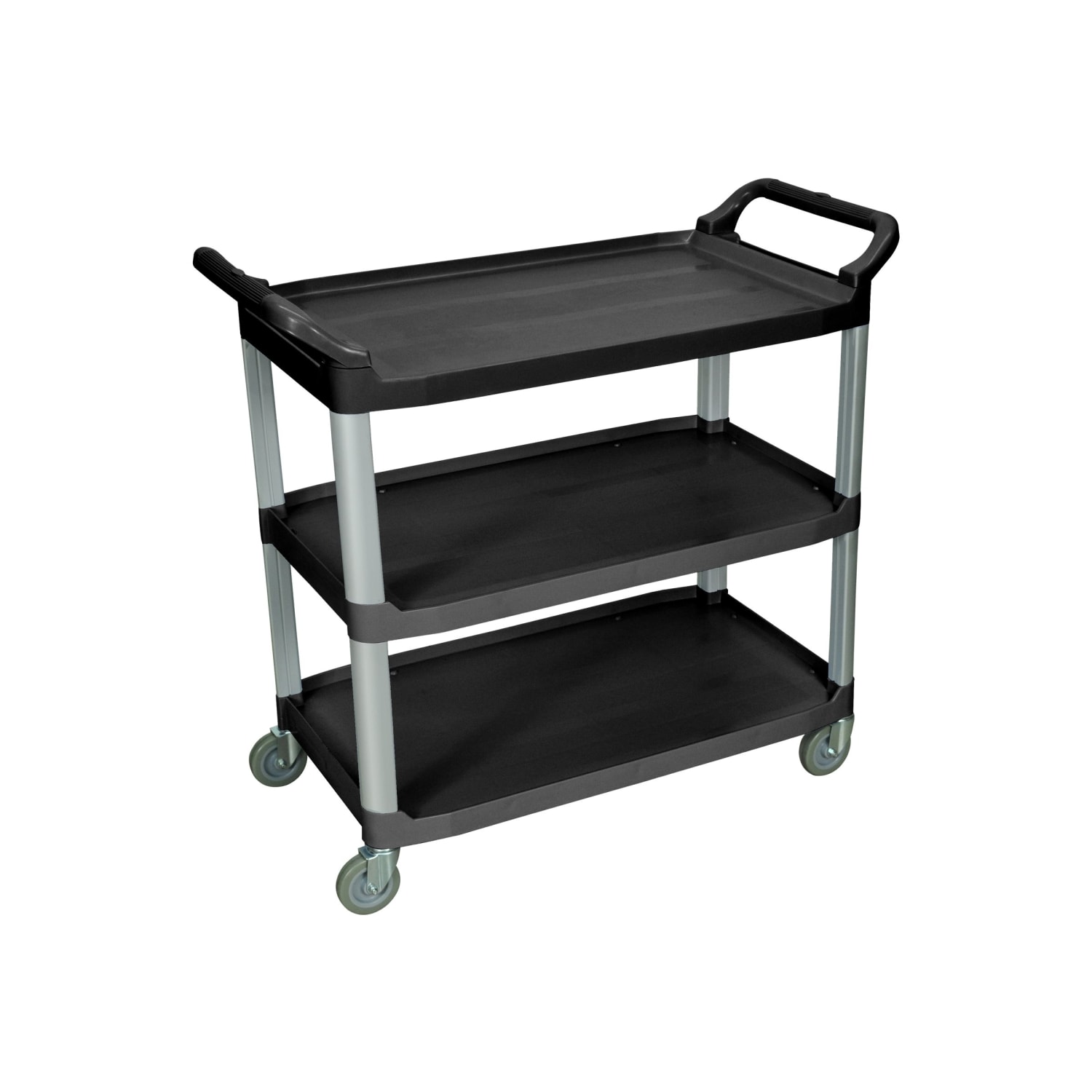 Luxor 3-Shelf Serving Cart, 37 1/4inH x 40 1/2inW x 19 3/4inD, Black - Image 3