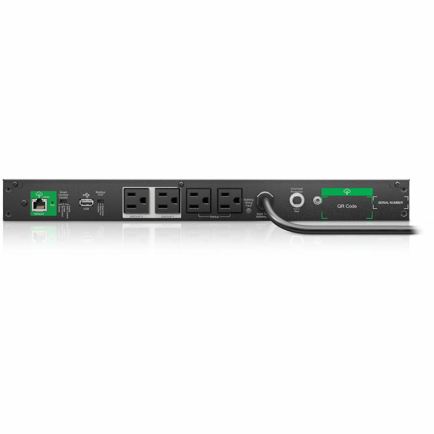 APC Smart-UPS, Line Interactive, 500VA, Lithium-ion, Rackmount 1U, 120V, 4x NEMA 5-15R outlets, SmartConnect Port, Short Depth - 1U Rack-mountable - AVR - 3 Hour Recharge - 2.70 Minute Stand-by - 120 V Input - 120 V AC Output - Sine Wave - Image 5