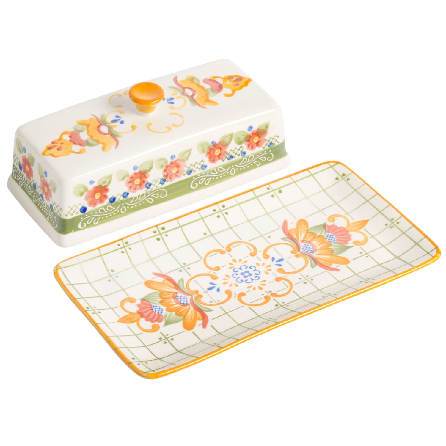 Gibson Laurie Gates Tierra 4-Piece Hand-Painted Ceramic Tableware Accessory Set, Multicolor - Image 5