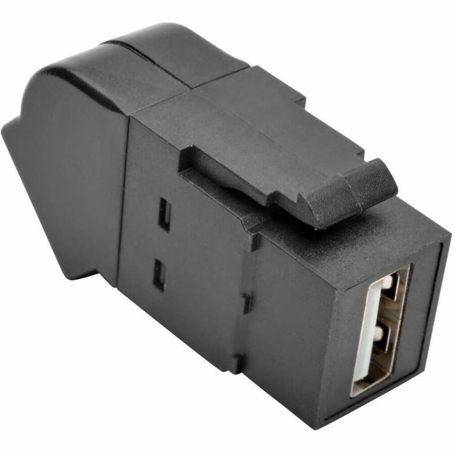 Eaton Tripp Lite Series USB 2.0 Keystone Panel Mount Coupler All-in-One Angled F/F Black - USB adapter - USB (F) to USB (F) - USB 2.0 - down-angled connector, molded - black - Image 5