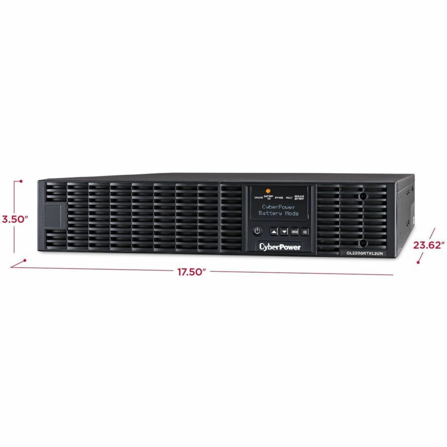 CyberPower OL2200RTXL2UN Smart App Online UPS Systems - 2200VA/1800W, 100 - 125 VAC, NEMA 5-20P, 2U, Rack/Tower, 7 Outlets, LCD- OL2200RTXL2UN - Image 4