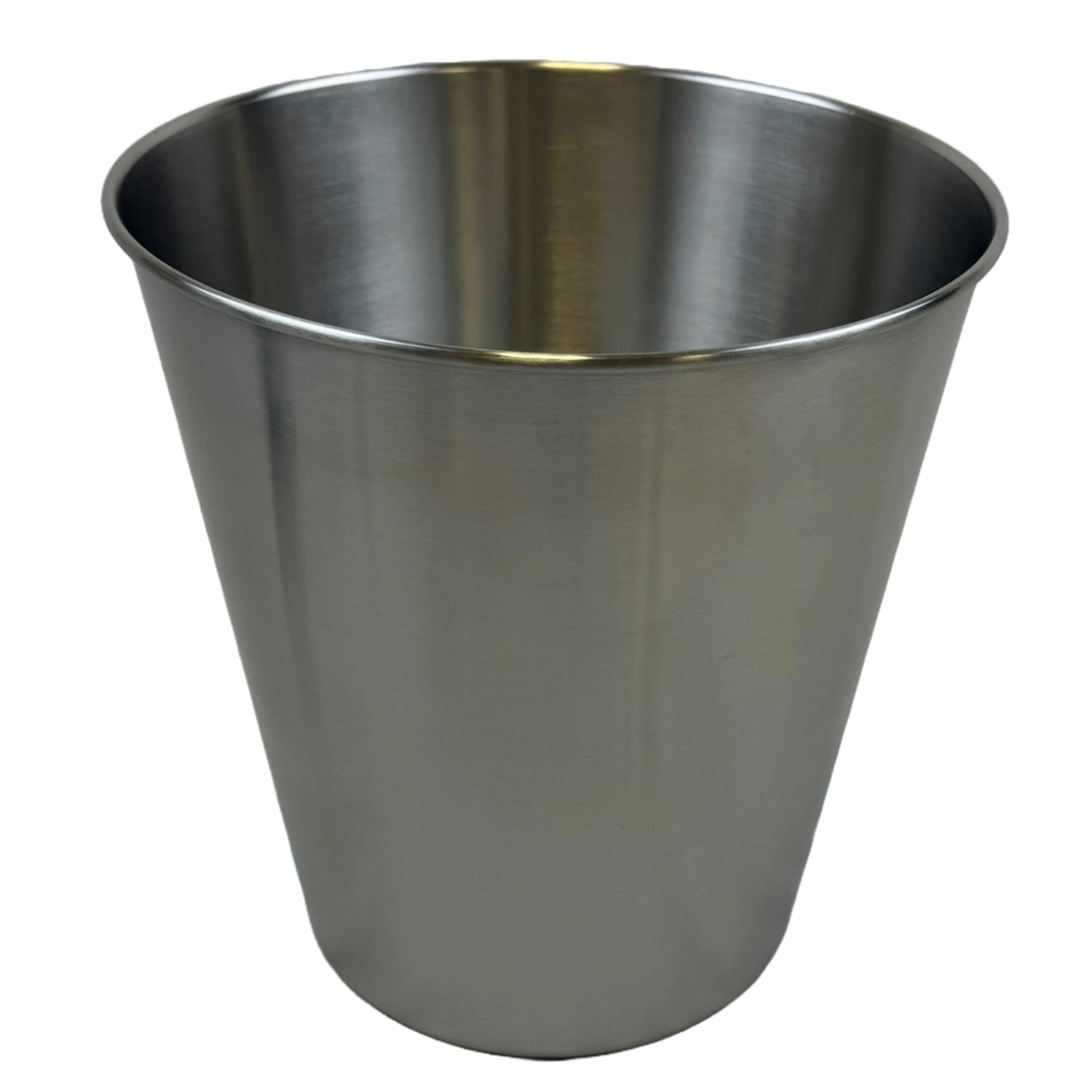 Hospitality Source Round Waste Bins, 10-1/2in x 10in x 10in, Matte Silver, Set Of 8 Bins - Image 3