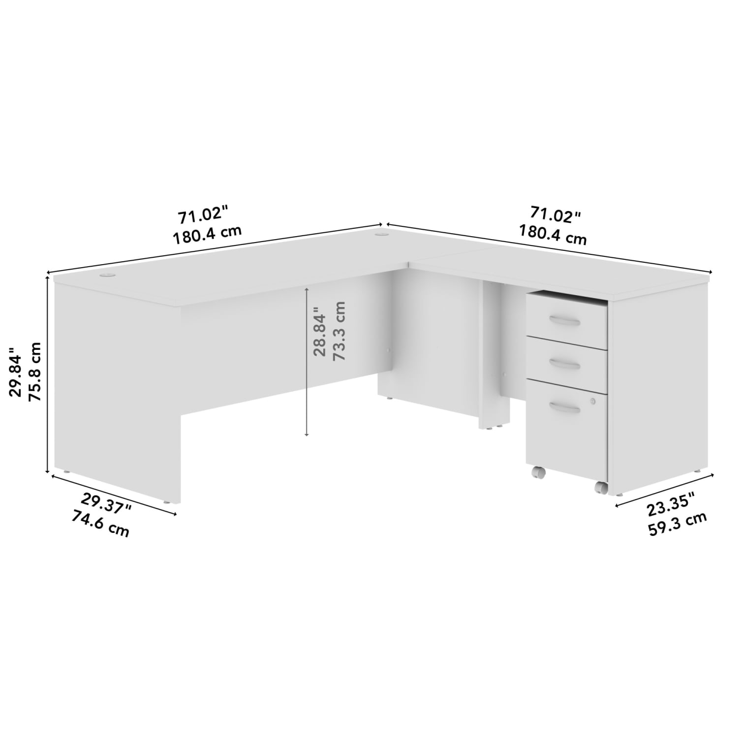 Bush Business Furniture Series C 72inW L-Shaped Desk With 42inW Return And Mobile File Cabinet, Mocha Cherry, Standard Delivery - Image 4