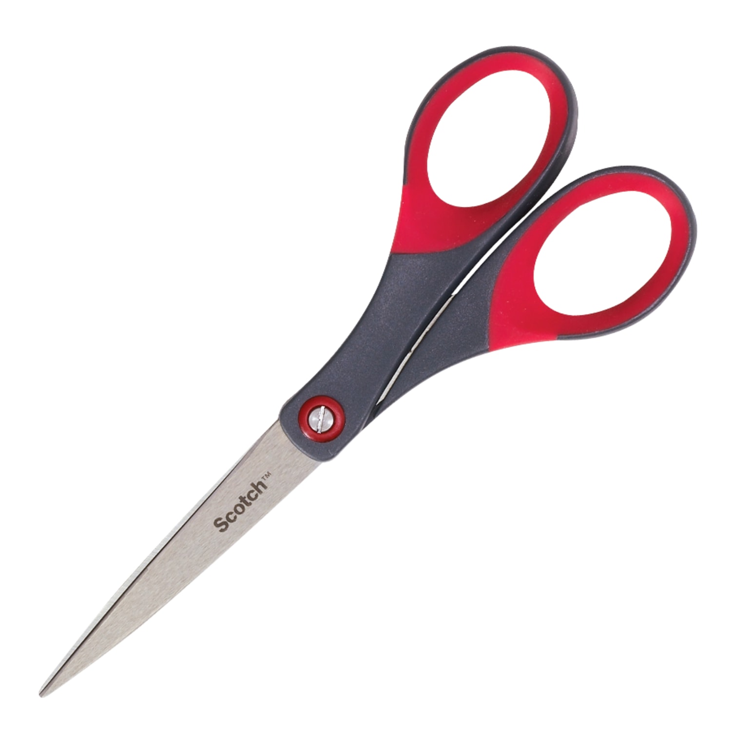 Scotch Precision Scissors, 7in - 7in Overall Length - Left/Right - Stainless Steel - Red, Gray - 1 Each