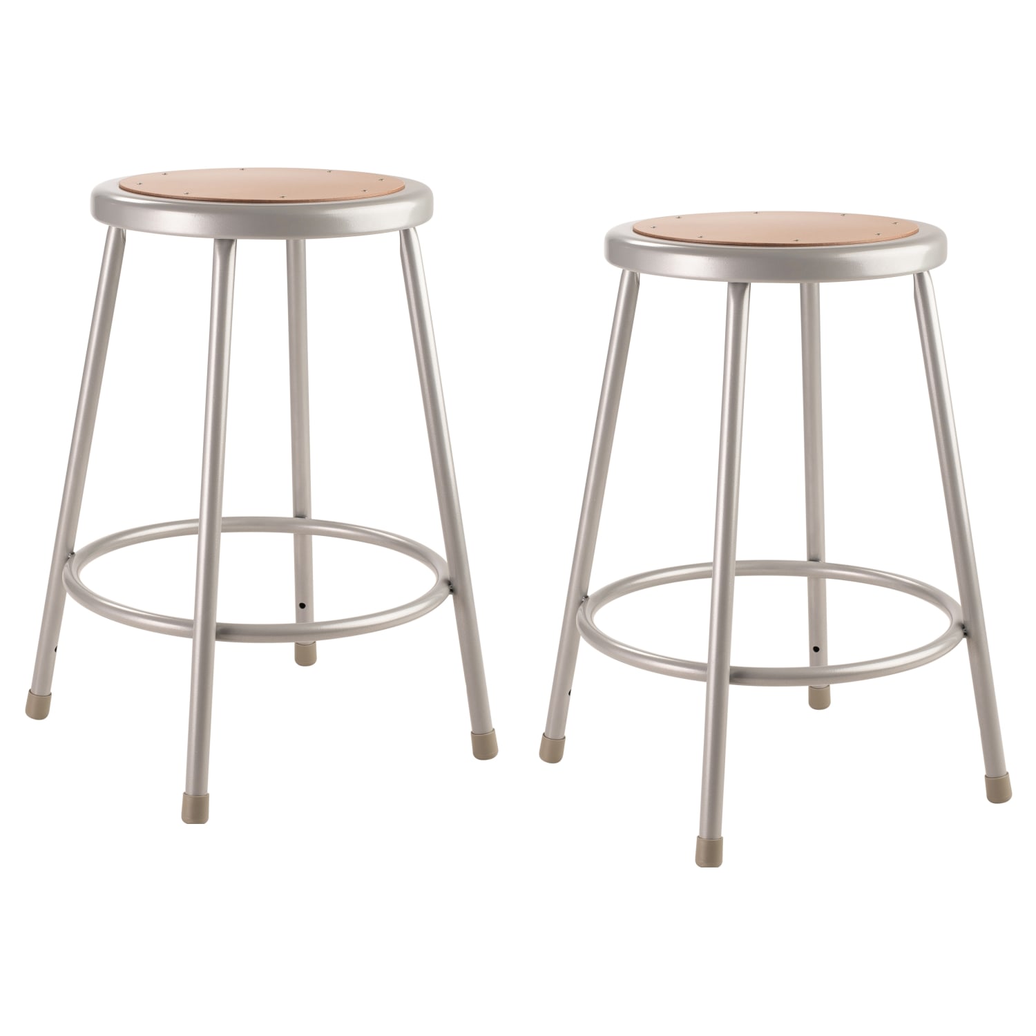 National Public Seating Hardboard Science Stools, 24inH, Brown/Gray, Pack Of 2 Stools