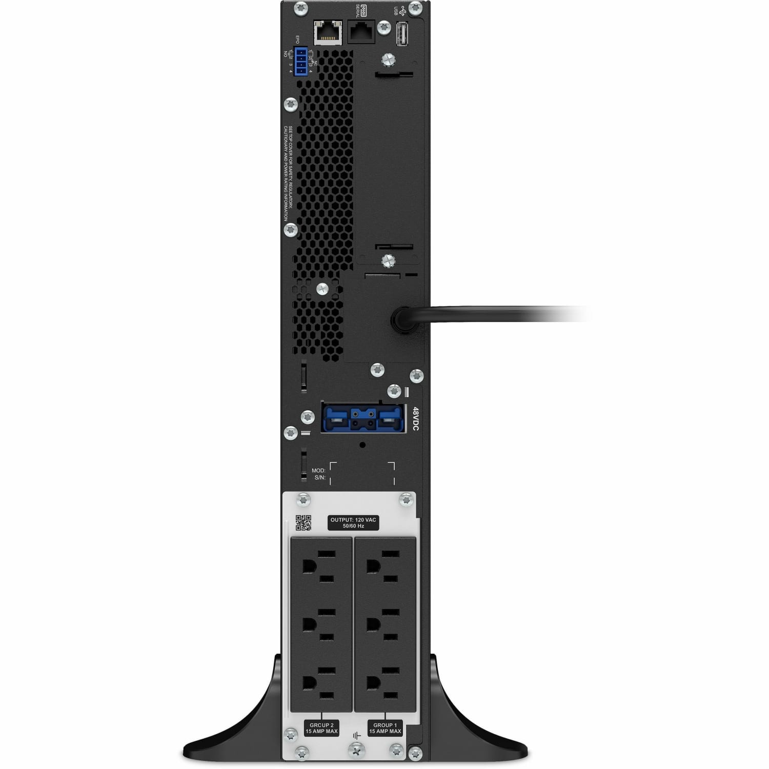 APC Smart-UPS On-Line, 1500VA, Tower, 120V, 6x 5-15R NEMA outlets, SmartSlot, Extended runtime, W/O rail kit - Rack-mountable - 3 Hour Recharge - 5 Minute Stand-by - 120 V Input - 120 V AC Output - Sine Wave - 6 x NEMA 5-15R Receptacle(s) - Image 4