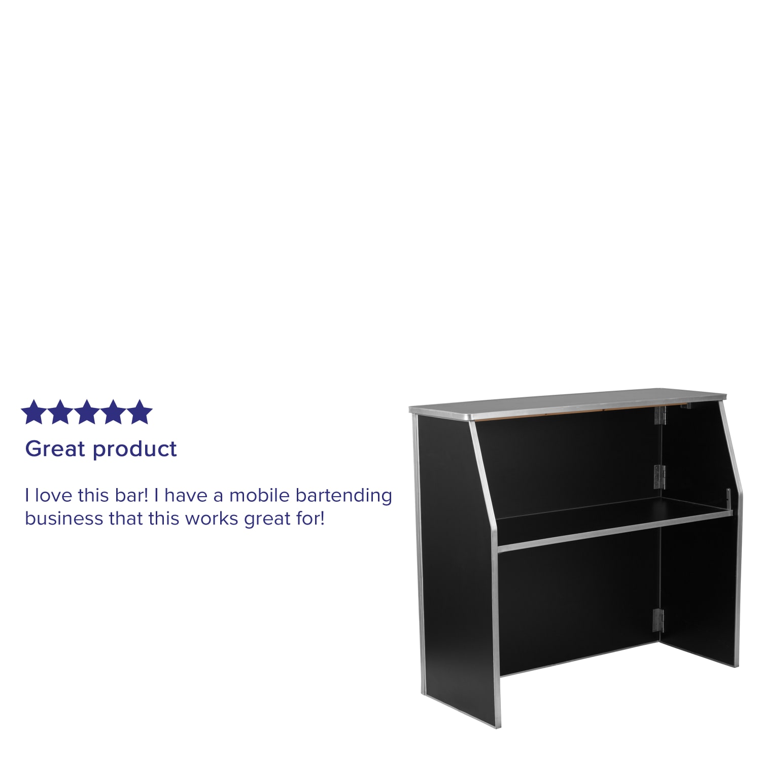 Flash Furniture Laminate Foldable Bar, 4ft, Black - Image 5
