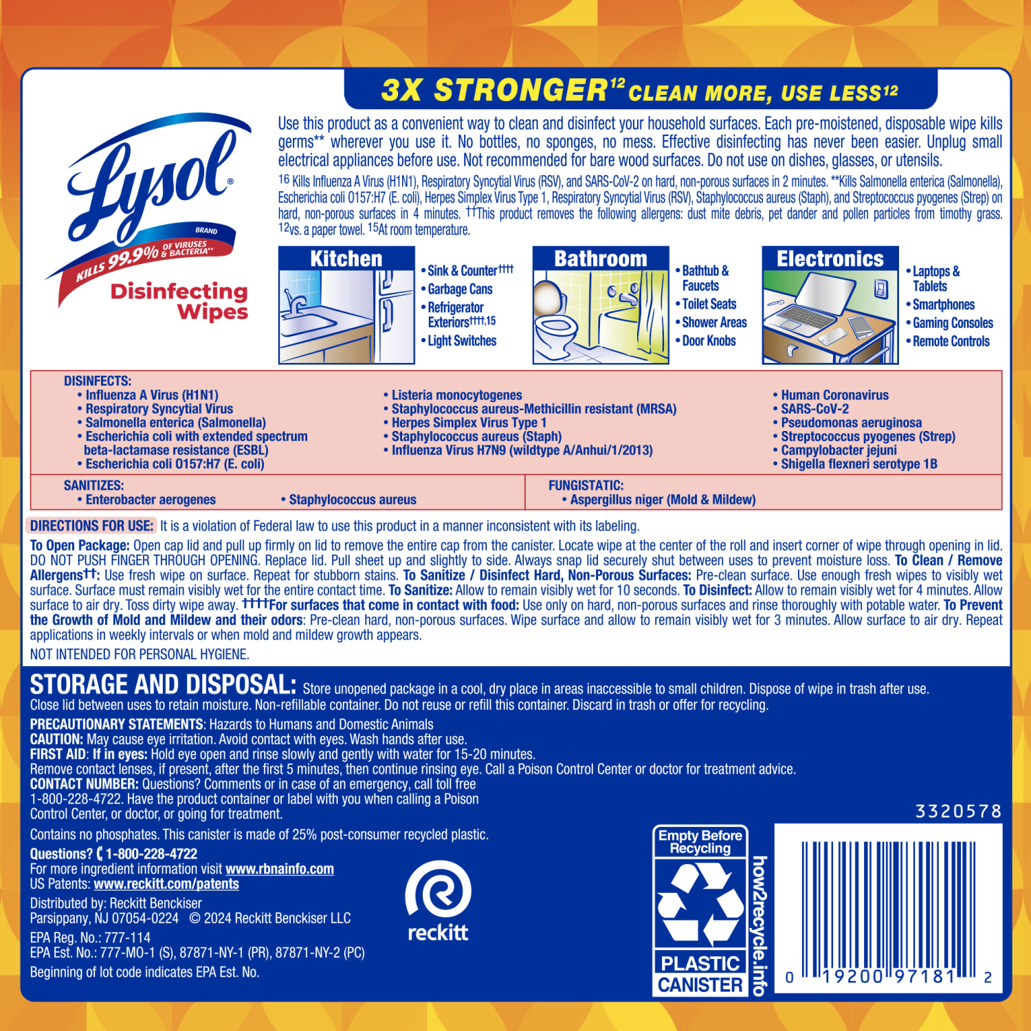 Lysol Designer Tub Disinfecting Wipes, Brand New Day Scent, Canister Of 80 Wipes - Image 4