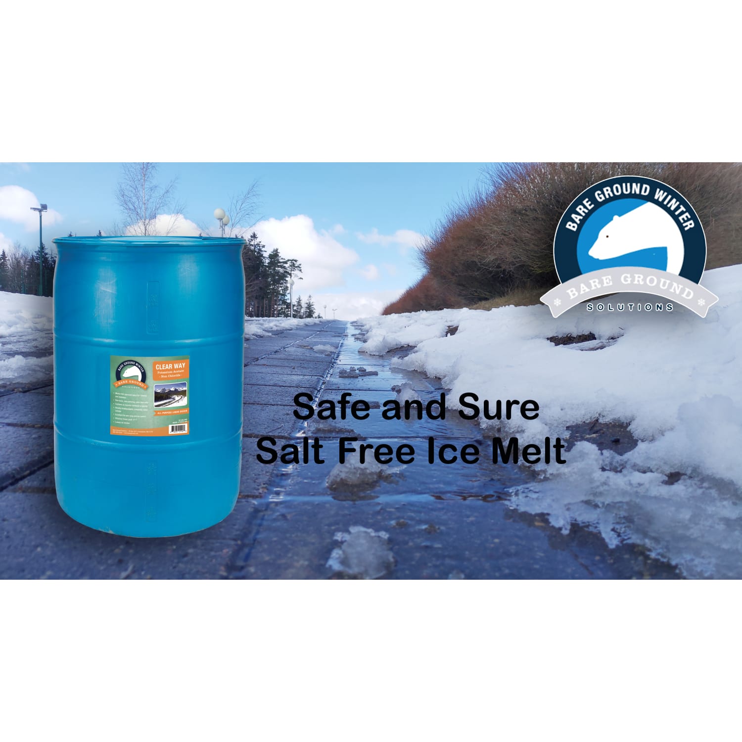 Bare Ground Clear Way Non-Chloride Potassium Acetate Liquid De-Icer, 55 Gallons - Image 3