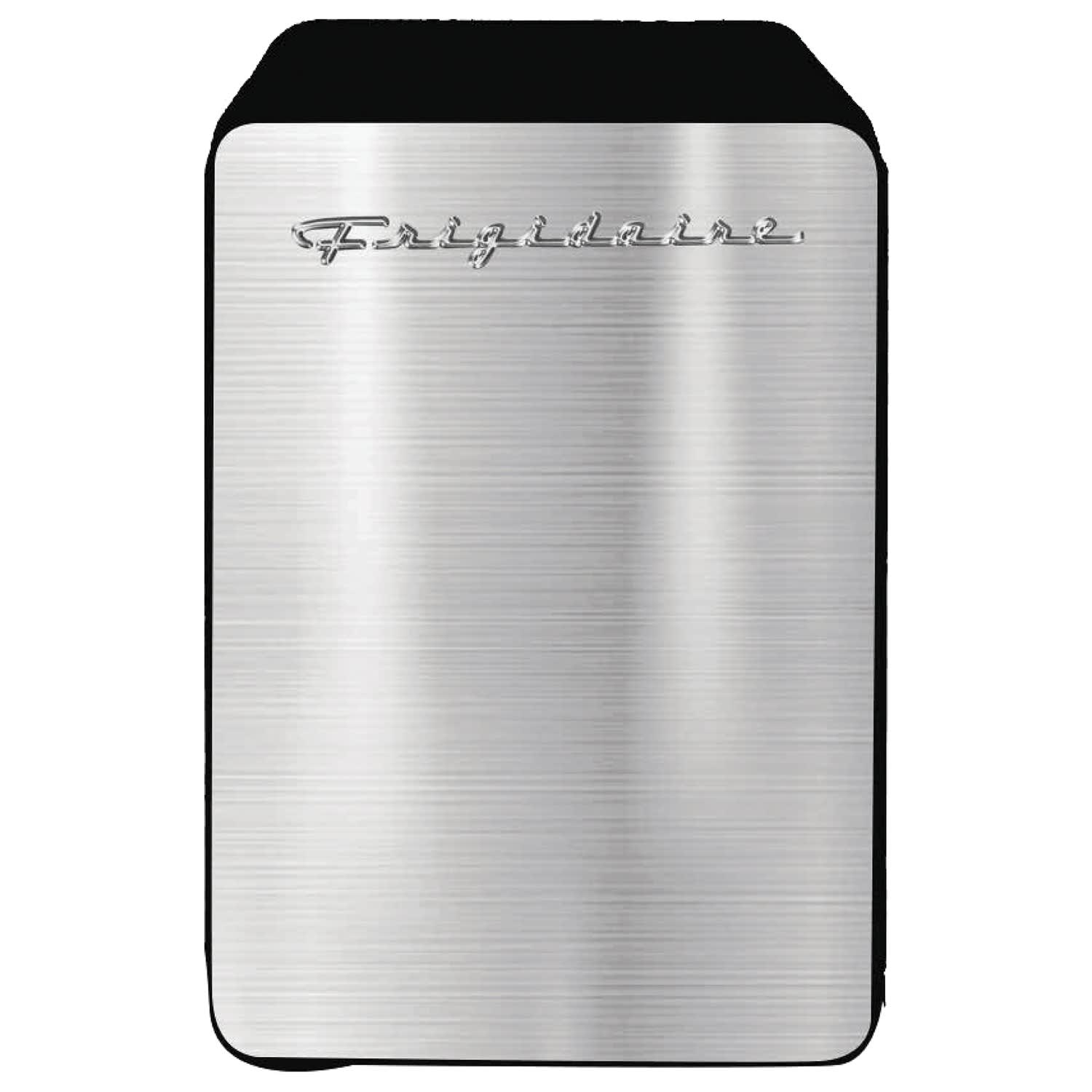Frigidaire 0.35 Cu Ft 10-Liter 15-Can Mini Retro Stainless-Steel Refrigerator, Silver - Image 3