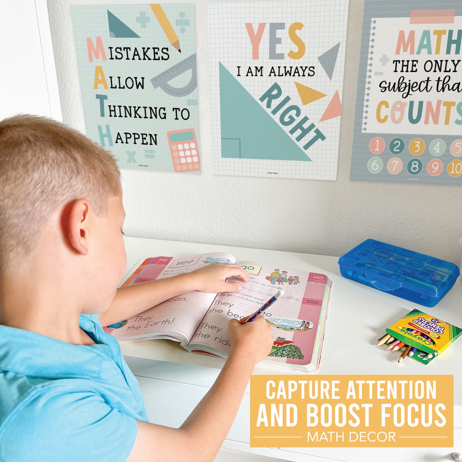Hadley Designs Posters, Boho Math Bulletin Board Classroom Decor, Set Of 6 - Image 4
