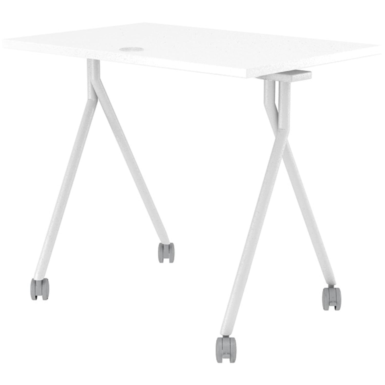 Boss Office Products 48inW Flip-Top Folding Training Table, White/Silver - Image 5