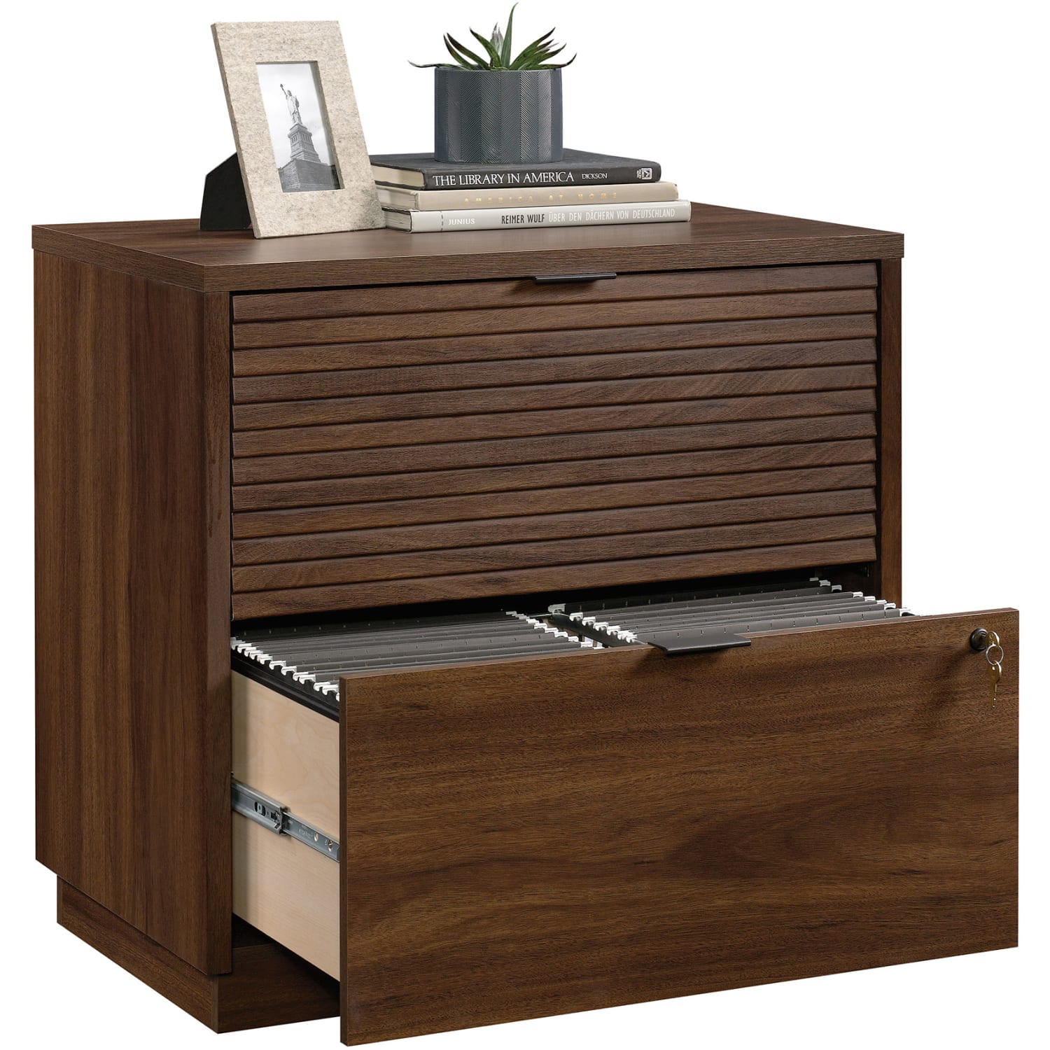 Sauder Englewood 31inW x 19inD Lateral 2-Drawer File Cabinet, Spiced Mahogany - Image 4
