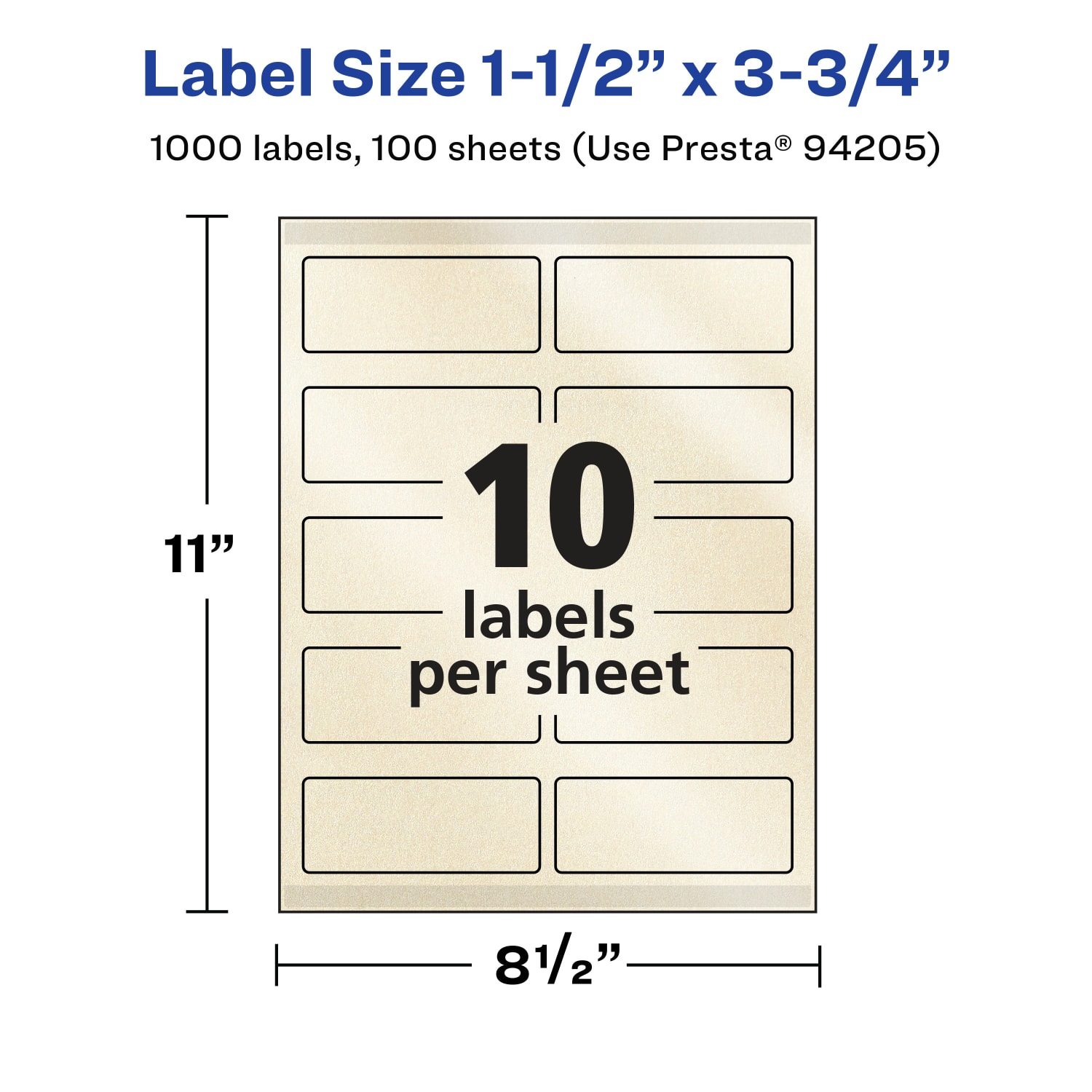 Avery Pearlized Permanent Labels With Sure Feed, 94205-PIP100, Rectangle, 1-1/2in x 3-3/4in, Ivory, Pack Of 1,000 Labels - Image 6