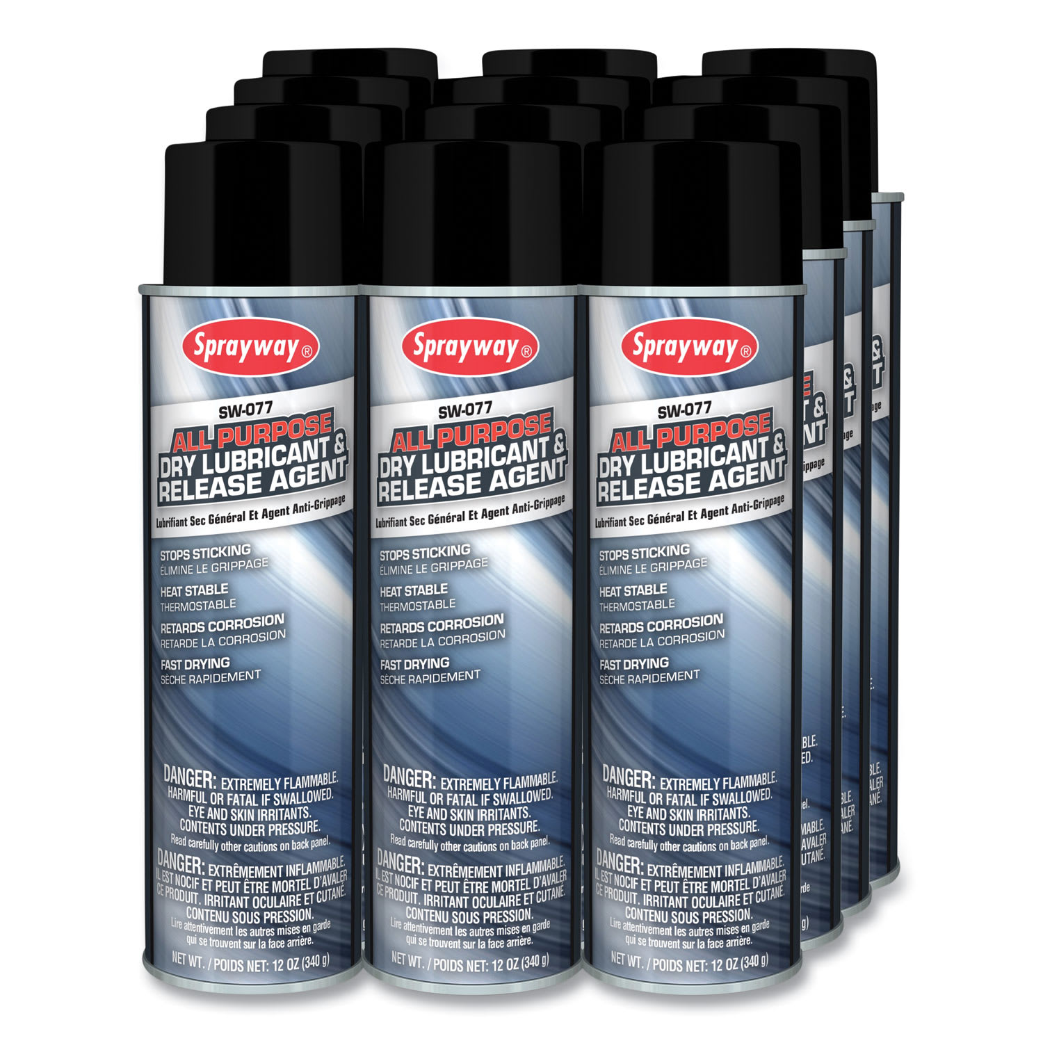 Sprayway All Purpose Dry Lubricant and Release Agent, 12 oz, Dozen - Image 3