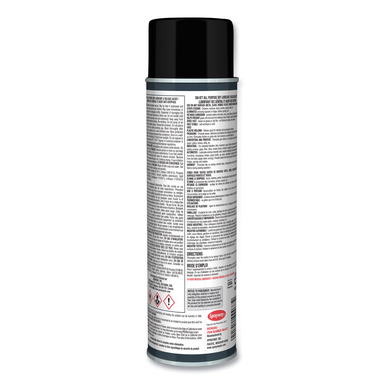 Sprayway All Purpose Dry Lubricant and Release Agent, 12 oz, Dozen - Image 4