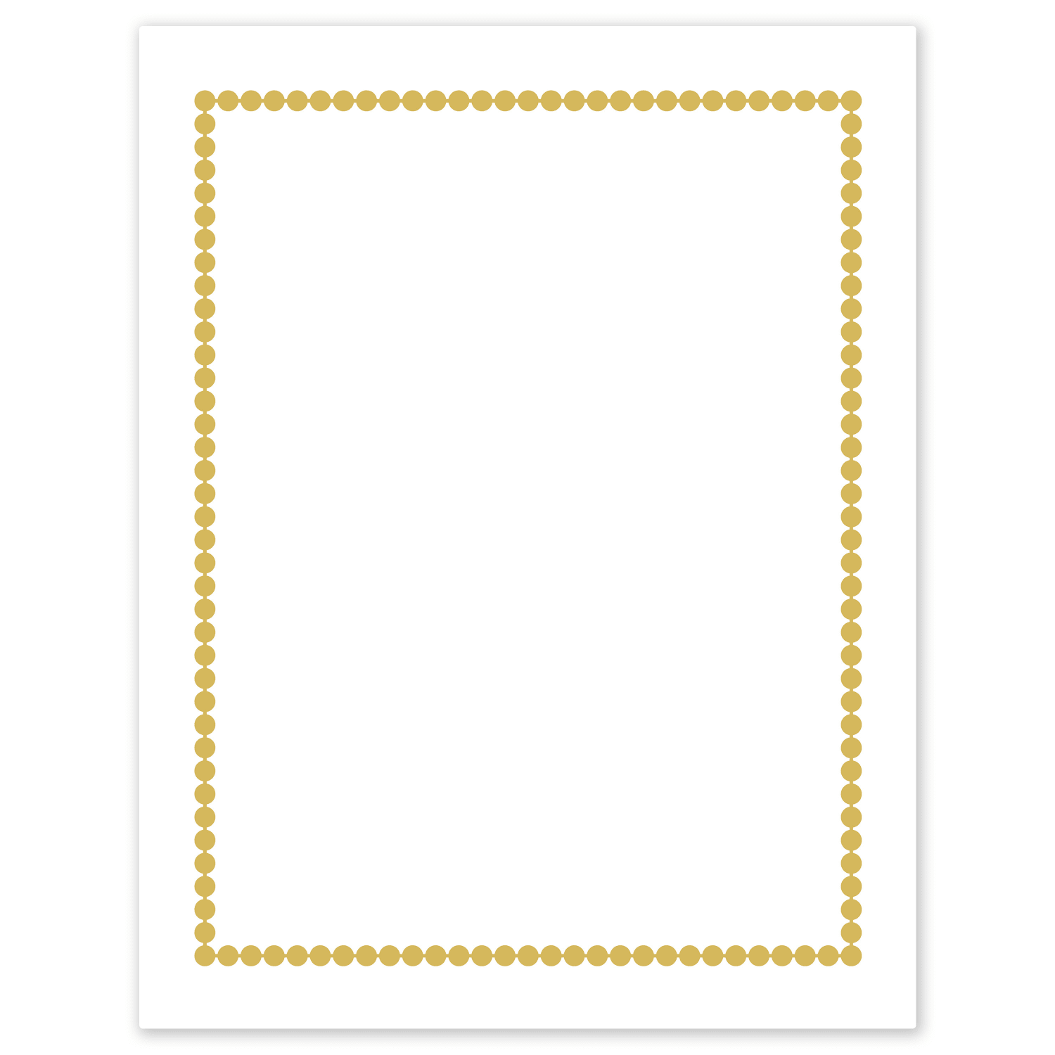 Avery Printable Cards, 8-1/2in x 11in, Matte White With Preprinted Gold Bead Design, Pack Of 10