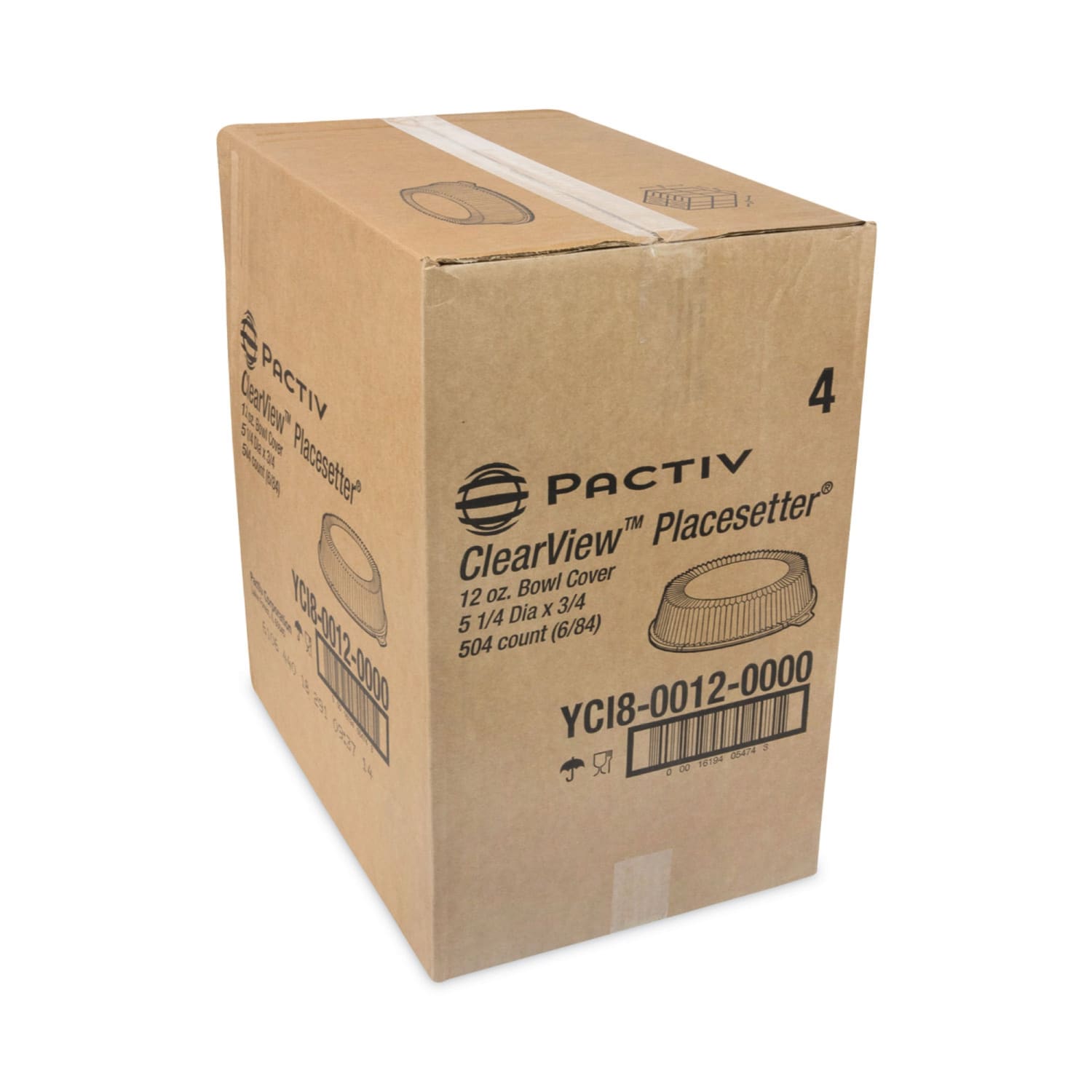 Pactiv Evergreen ClearView Dome-Style Lids with Tabs, Fluted, 3/4inH x 8-15/16inW x 8-15/16inD, Clear, Plastic, Carton Of 504 Lids - Image 3