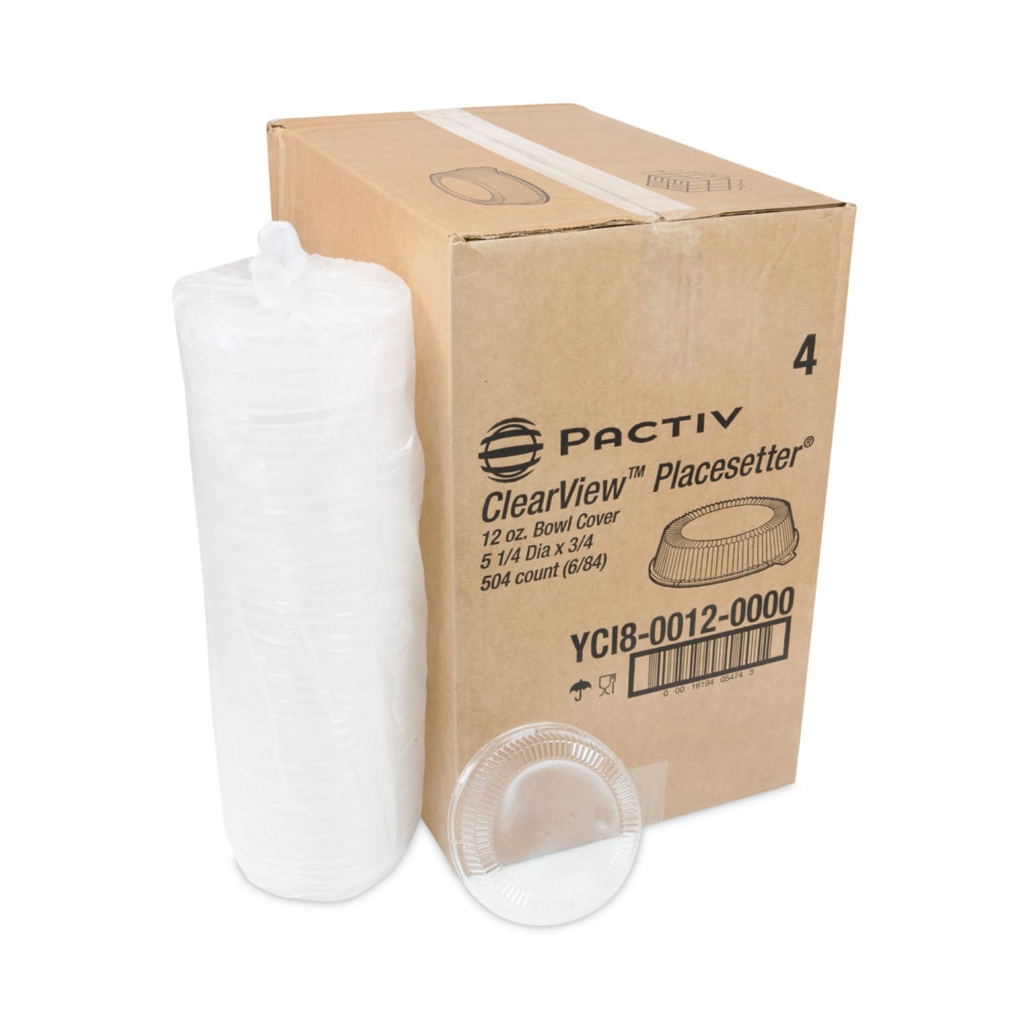 Pactiv Evergreen ClearView Dome-Style Lids with Tabs, Fluted, 3/4inH x 8-15/16inW x 8-15/16inD, Clear, Plastic, Carton Of 504 Lids - Image 5