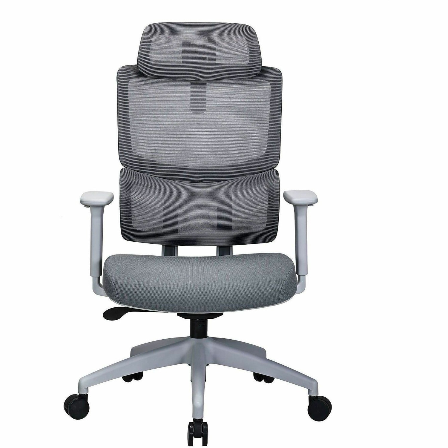 Lorell Ripley High Mesh-Back Chair with Articulating Lumbar Support - High Back - Gray - Fabric, Mesh - 1 Each - Image 3