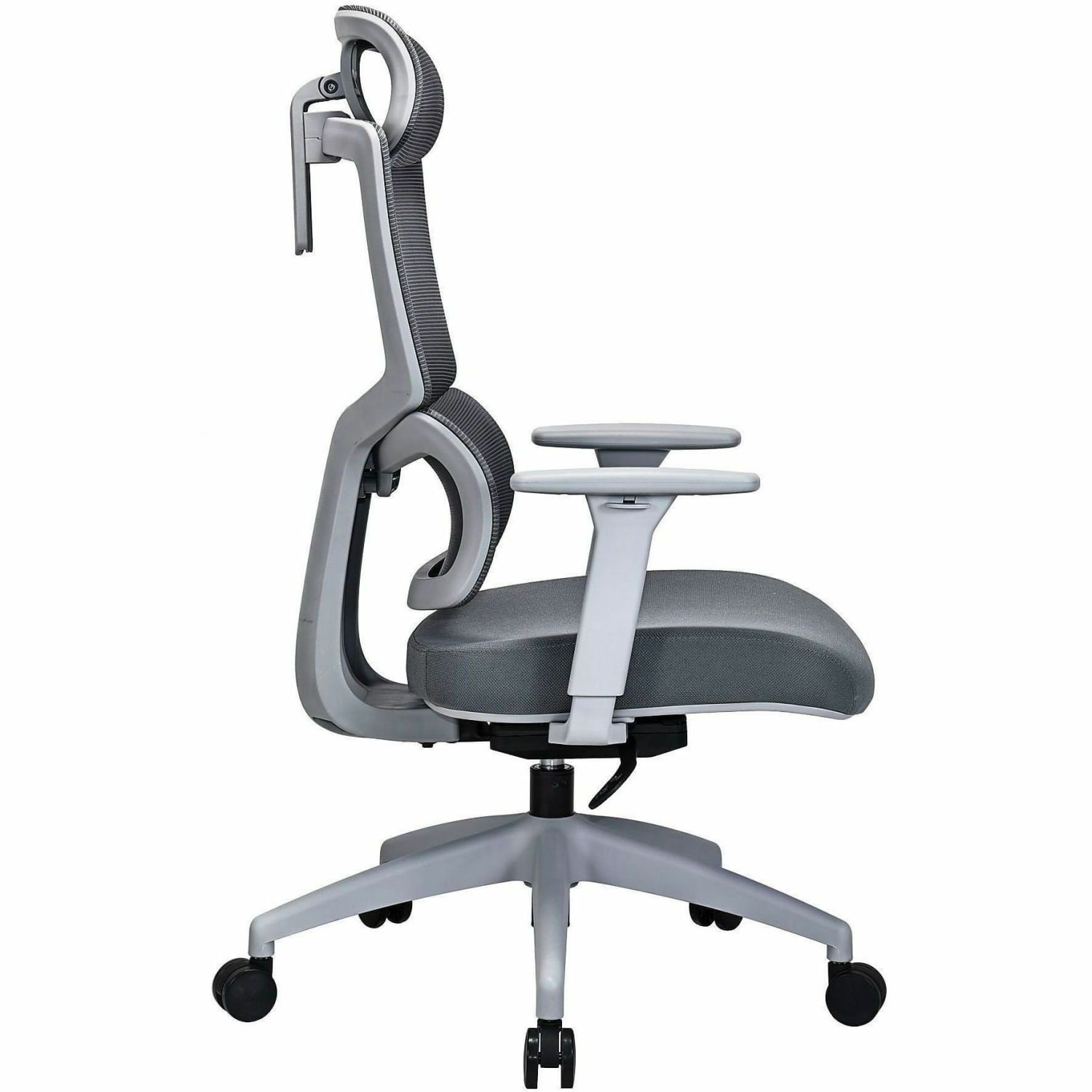 Lorell Ripley High Mesh-Back Chair with Articulating Lumbar Support - High Back - Gray - Fabric, Mesh - 1 Each - Image 4