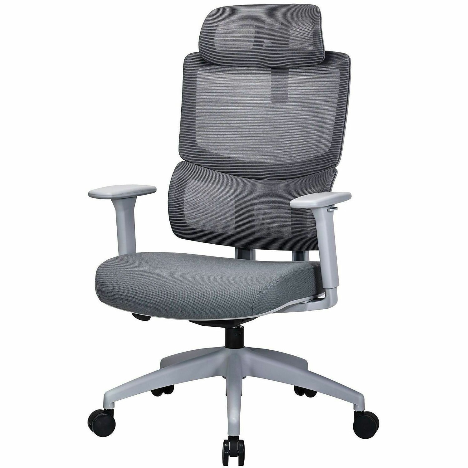 Lorell Ripley High Mesh-Back Chair with Articulating Lumbar Support - High Back - Gray - Fabric, Mesh - 1 Each - Image 5
