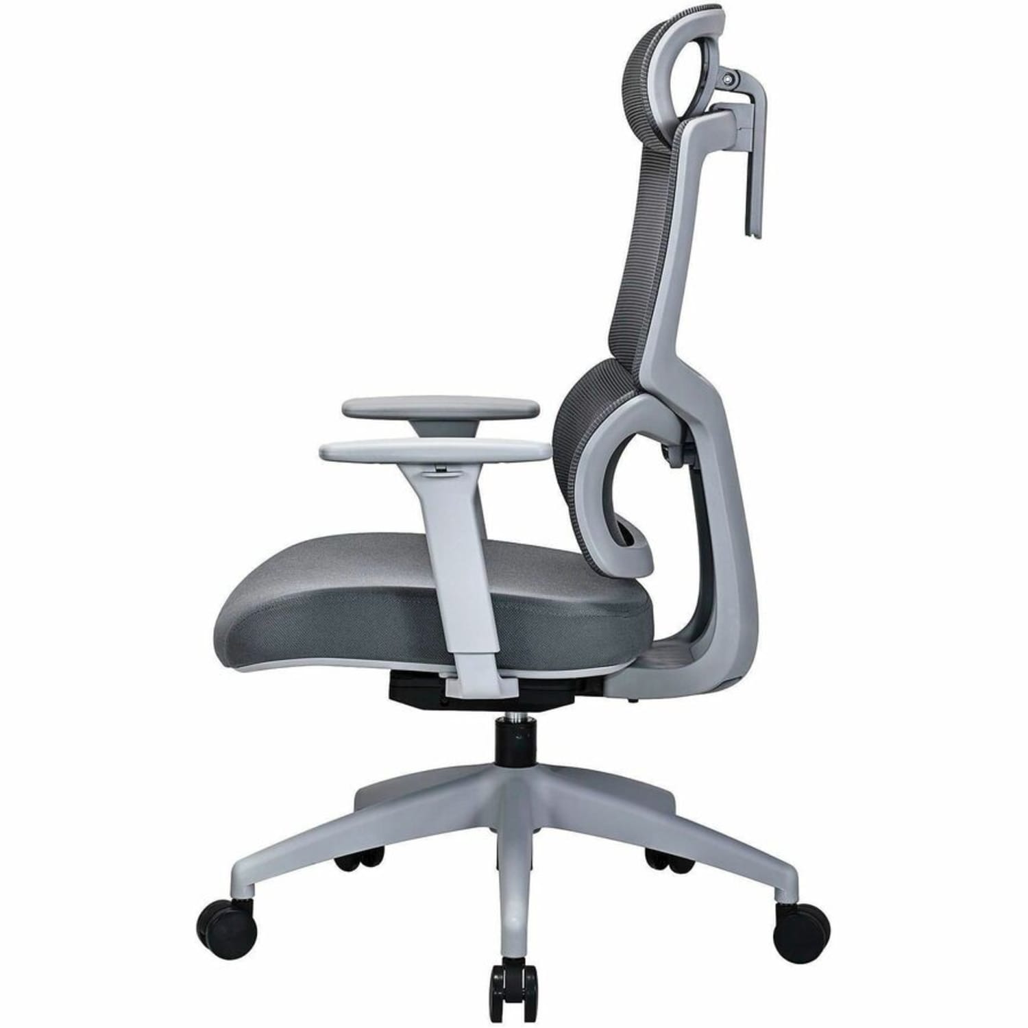 Lorell Ripley High Mesh-Back Chair with Articulating Lumbar Support - High Back - Gray - Fabric, Mesh - 1 Each - Image 6