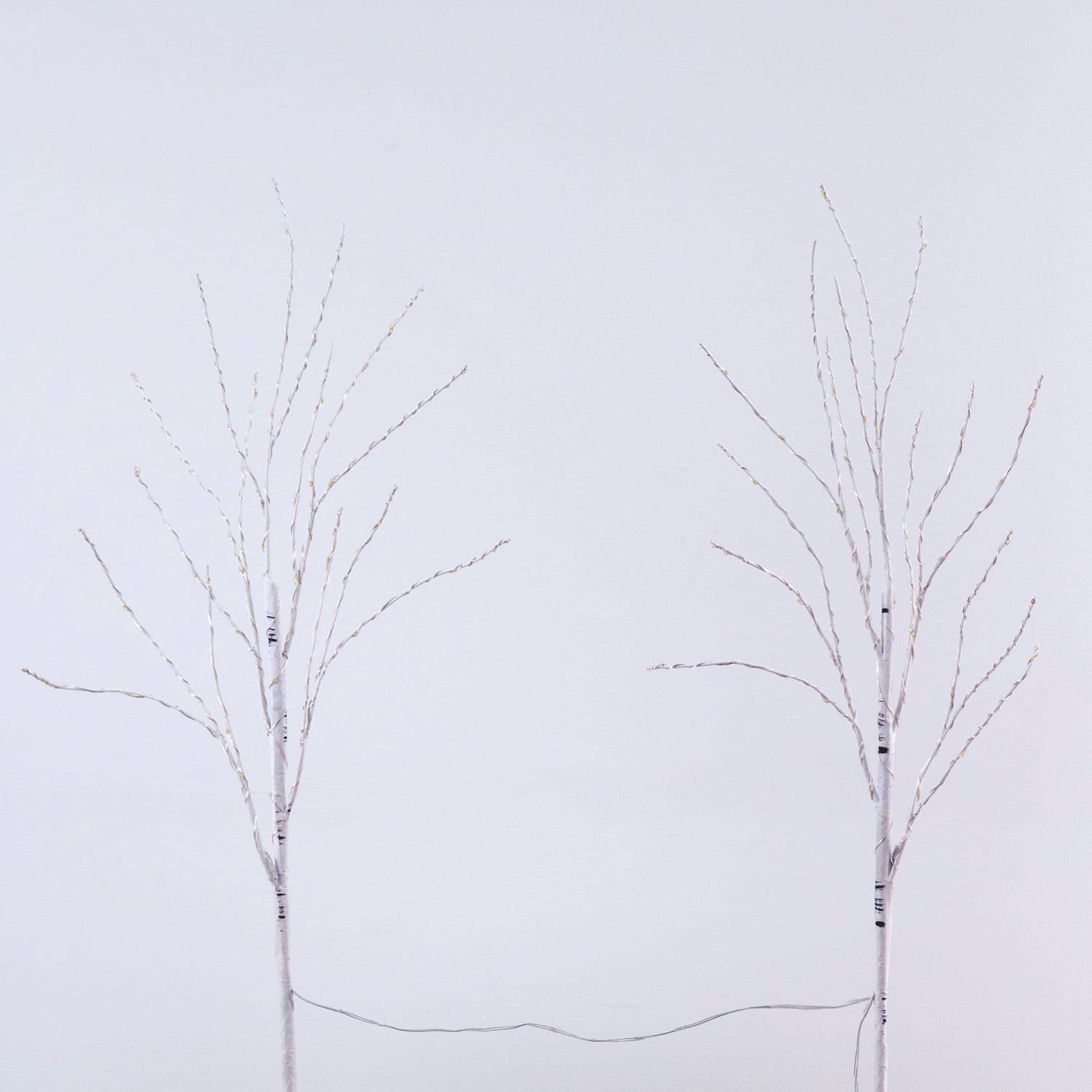 Nearly Natural White Birch 30inH Artificial Christmas Trees With Micro LED Lights, 30inH x 15inW x 1inD, Green, Set Of 2 Trees - Image 5