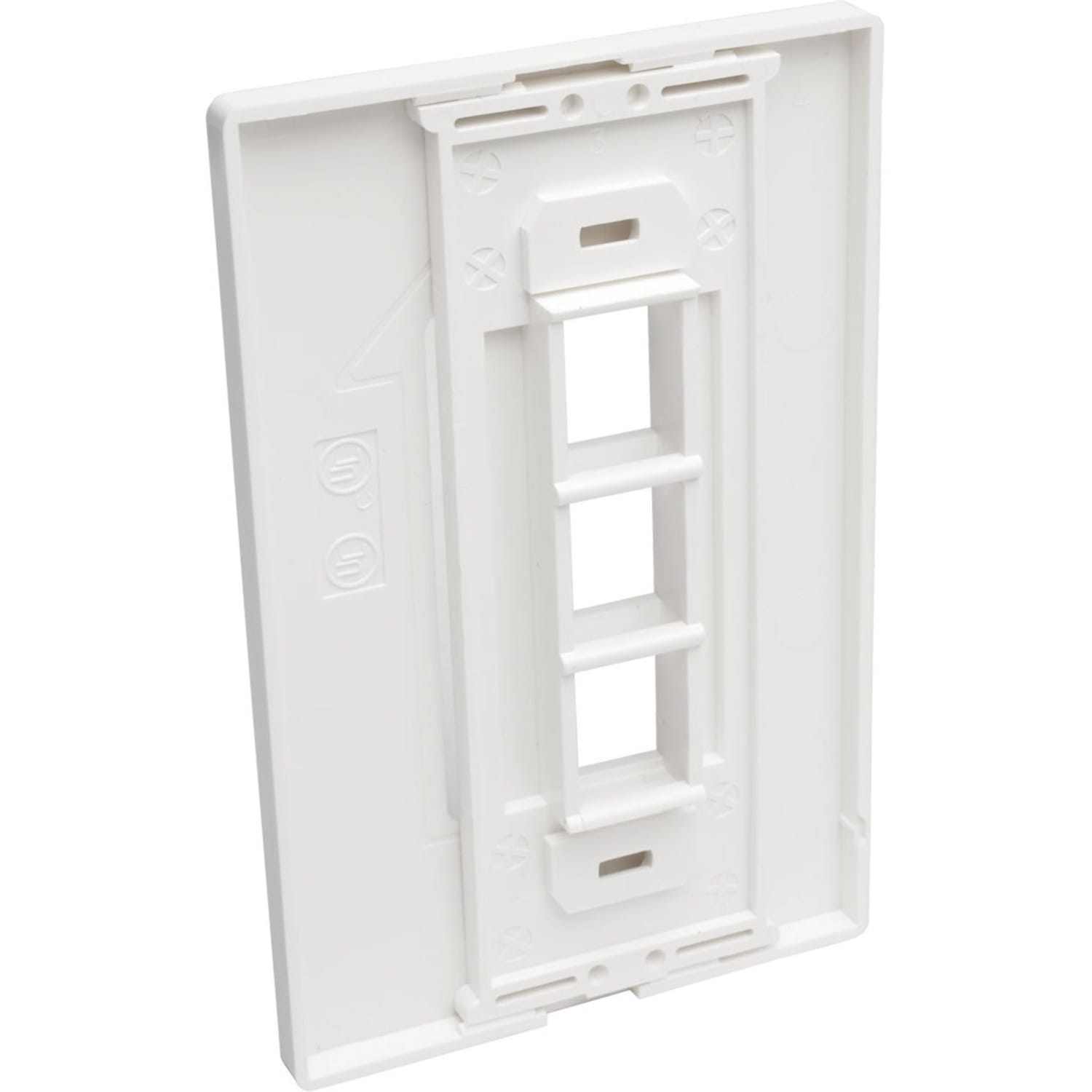 Eaton Tripp Lite Series 3-Port Keystone Single-Gang Faceplate, White, TAA - 3 x Total Number of Socket(s) - 1-gang - White - Polycarbonate - Image 3