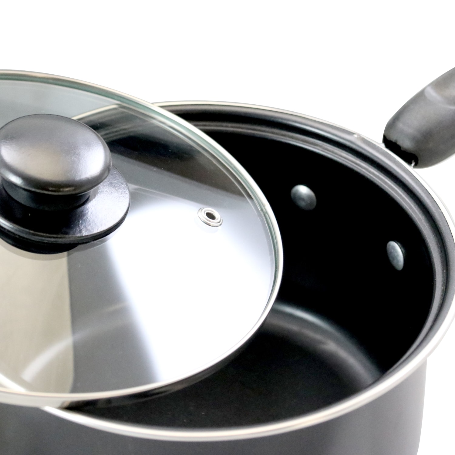 Better Chef 7-Piece Deluxe Stainless-Steel Non-Stick Cookware Set, Black - Image 3