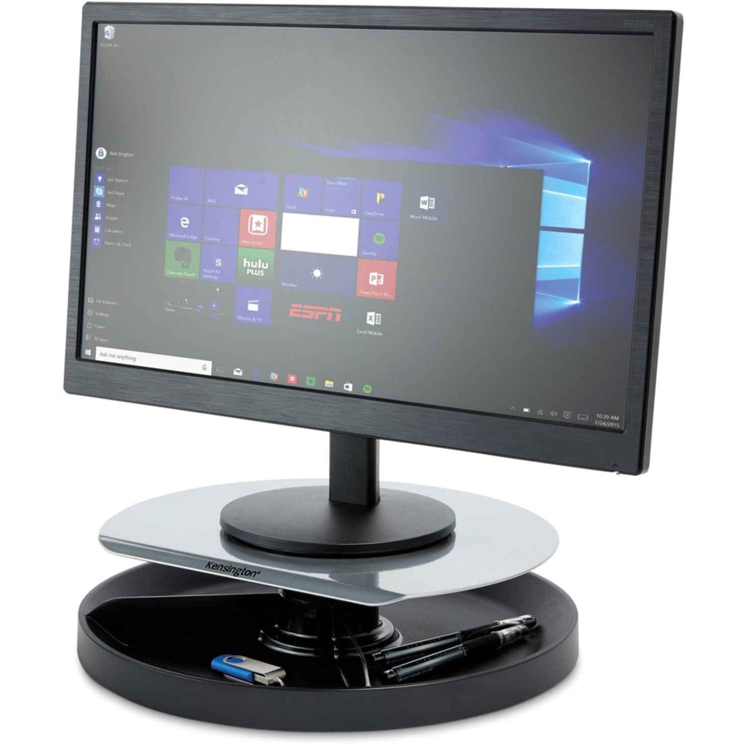Kensington SmartFit Spin2 Monitor Stand - 40 lb Load Capacity - Desktop - Black - TAA Compliant - Image 6