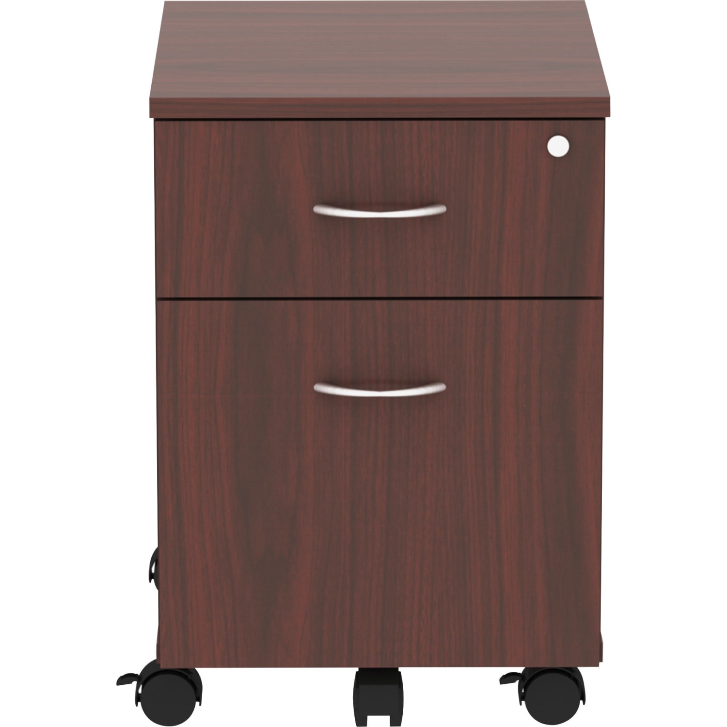 Lorell Relevance 2-Drawer Mobile File Cabinet For Computer Desk, Mahogany - Image 3