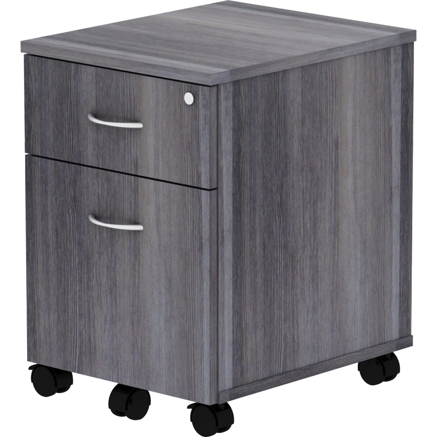 Lorell Relevance 2-Drawer Mobile File Cabinet For Computer Desk, Charcoal - Image 4