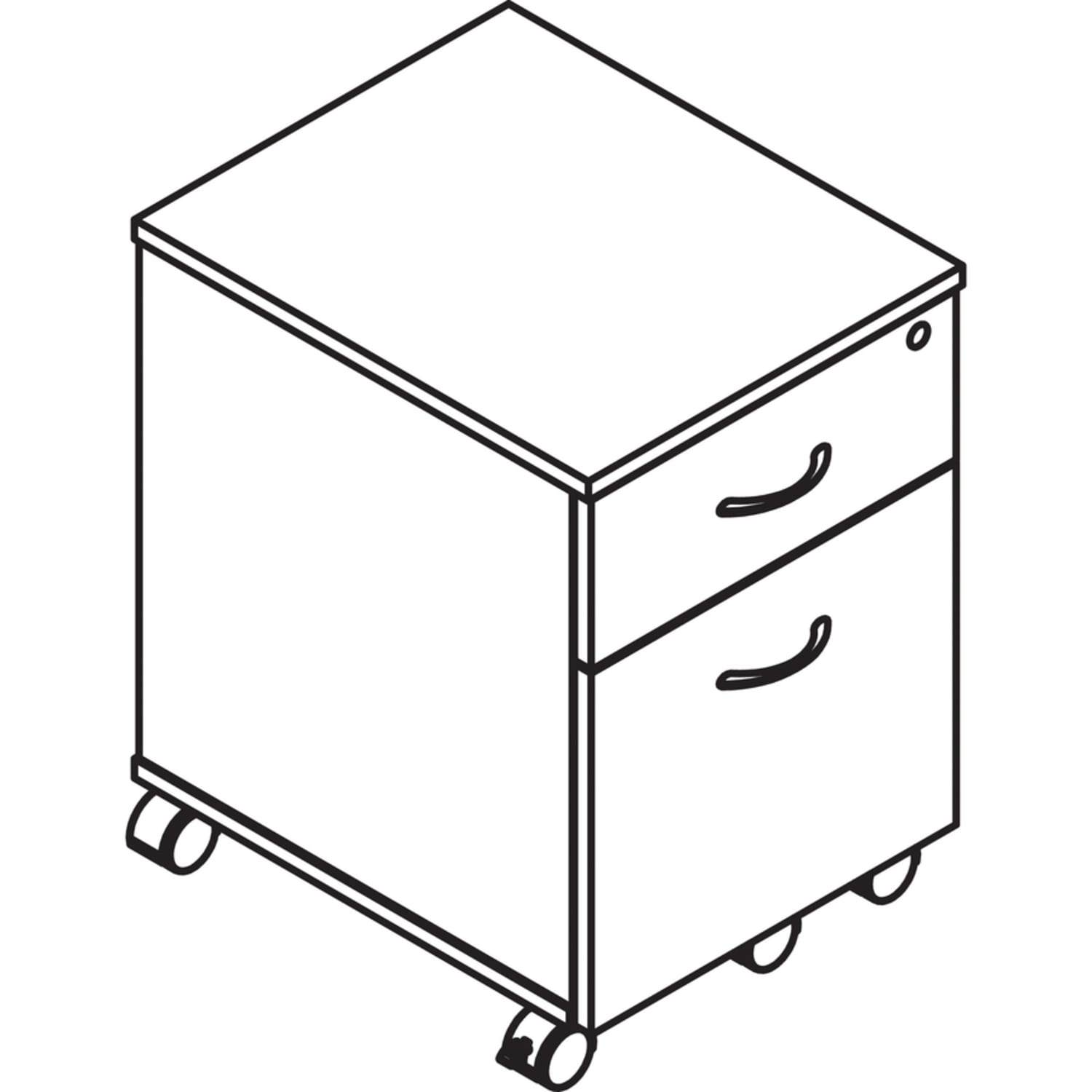Lorell Relevance 2-Drawer Mobile File Cabinet For Computer Desk, Charcoal - Image 6