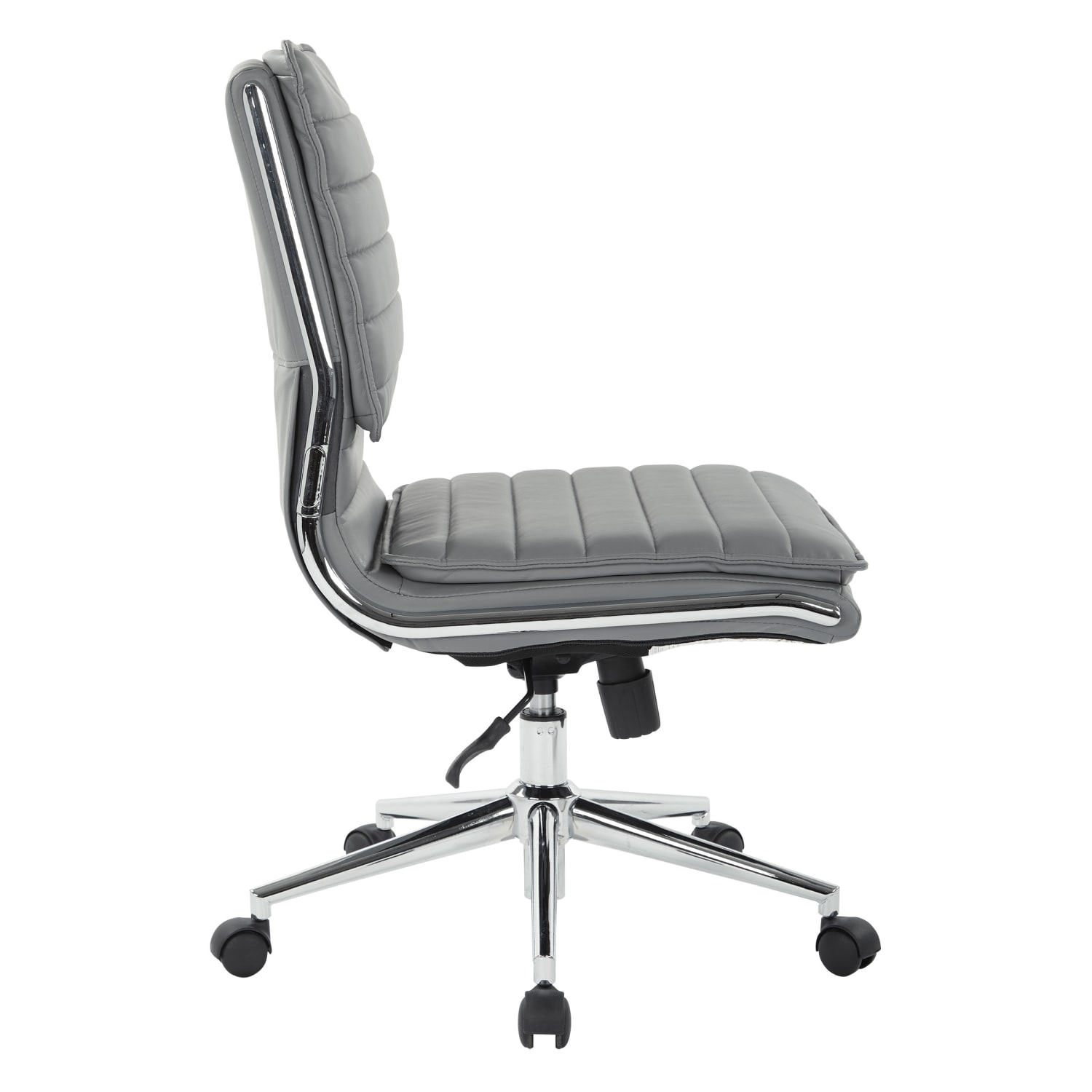 Office Star ProLine II SPX Armless Bonded Leather MidBack Chair CharcoalChrome PopularChairscom Office Star Pro Line II SPX Armless Bonded Leather Mid Back Chair CharcoalChrome PopularChairscom