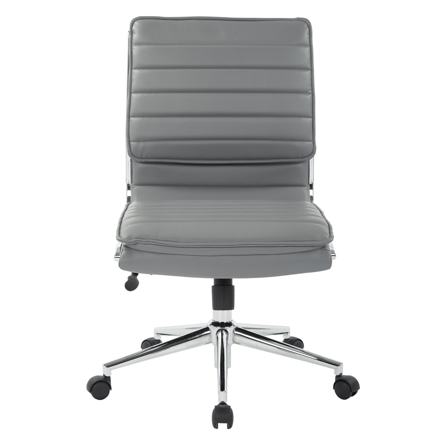 Office Star ProLine II SPX Armless Bonded Leather MidBack Chair CharcoalChrome PopularChairscom Office Star Pro Line II SPX Armless Bonded Leather Mid Back Chair CharcoalChrome PopularChairscom