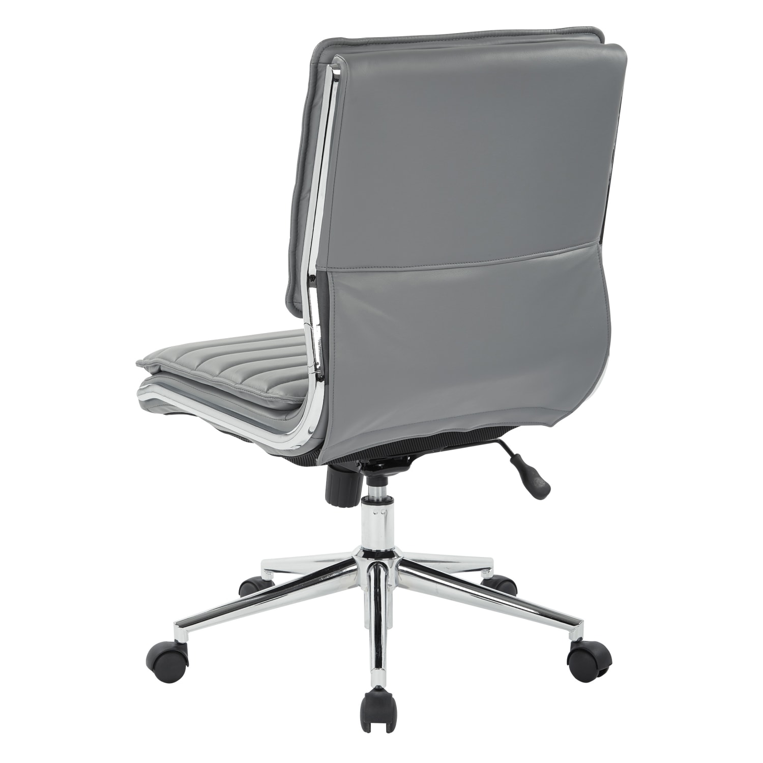 Office Star ProLine II SPX Armless Bonded Leather MidBack Chair CharcoalChrome PopularChairscom Office Star Pro Line II SPX Armless Bonded Leather Mid Back Chair CharcoalChrome PopularChairscom
