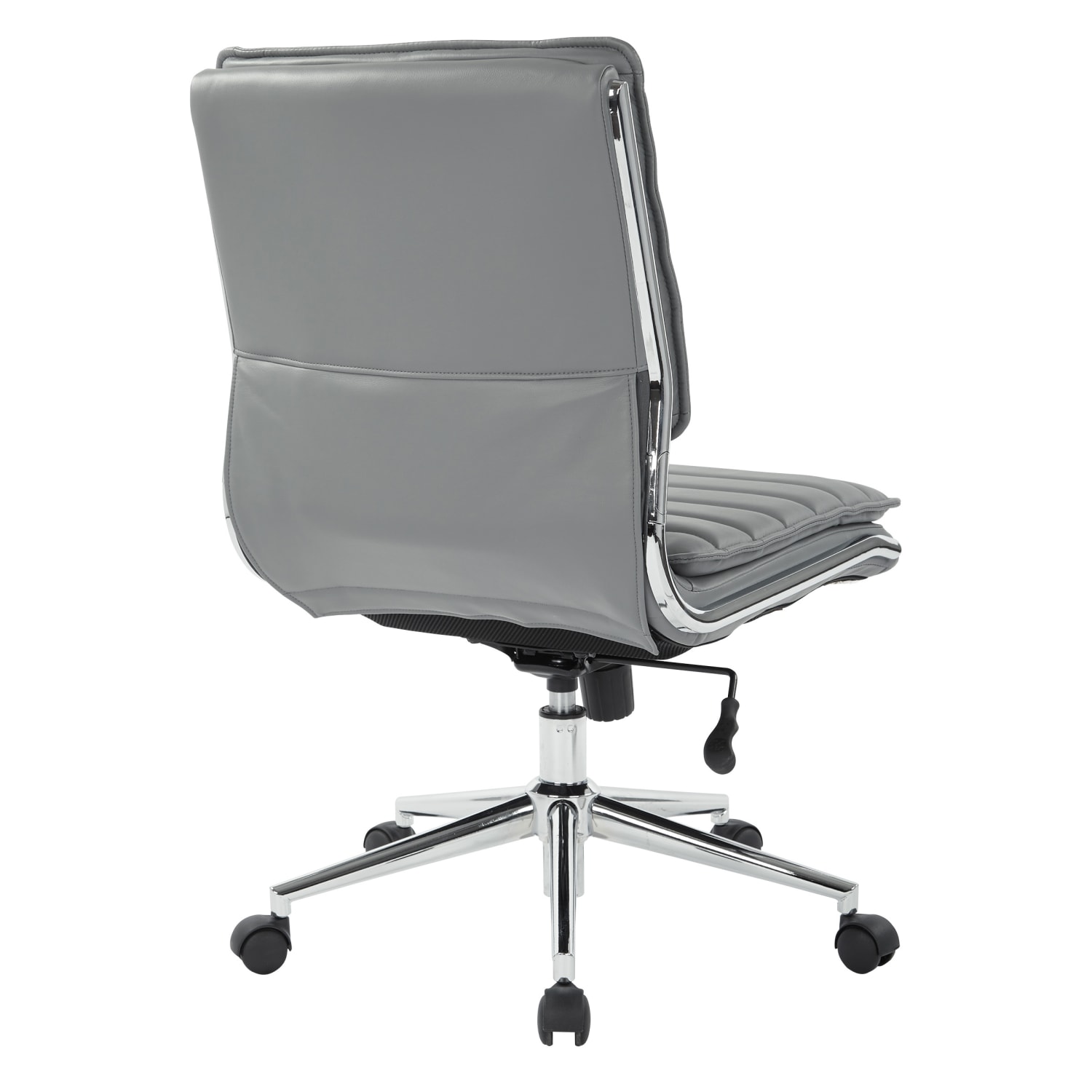 Office Star ProLine II SPX Armless Bonded Leather MidBack Chair CharcoalChrome PopularChairscom Office Star Pro Line II SPX Armless Bonded Leather Mid Back Chair CharcoalChrome PopularChairscom