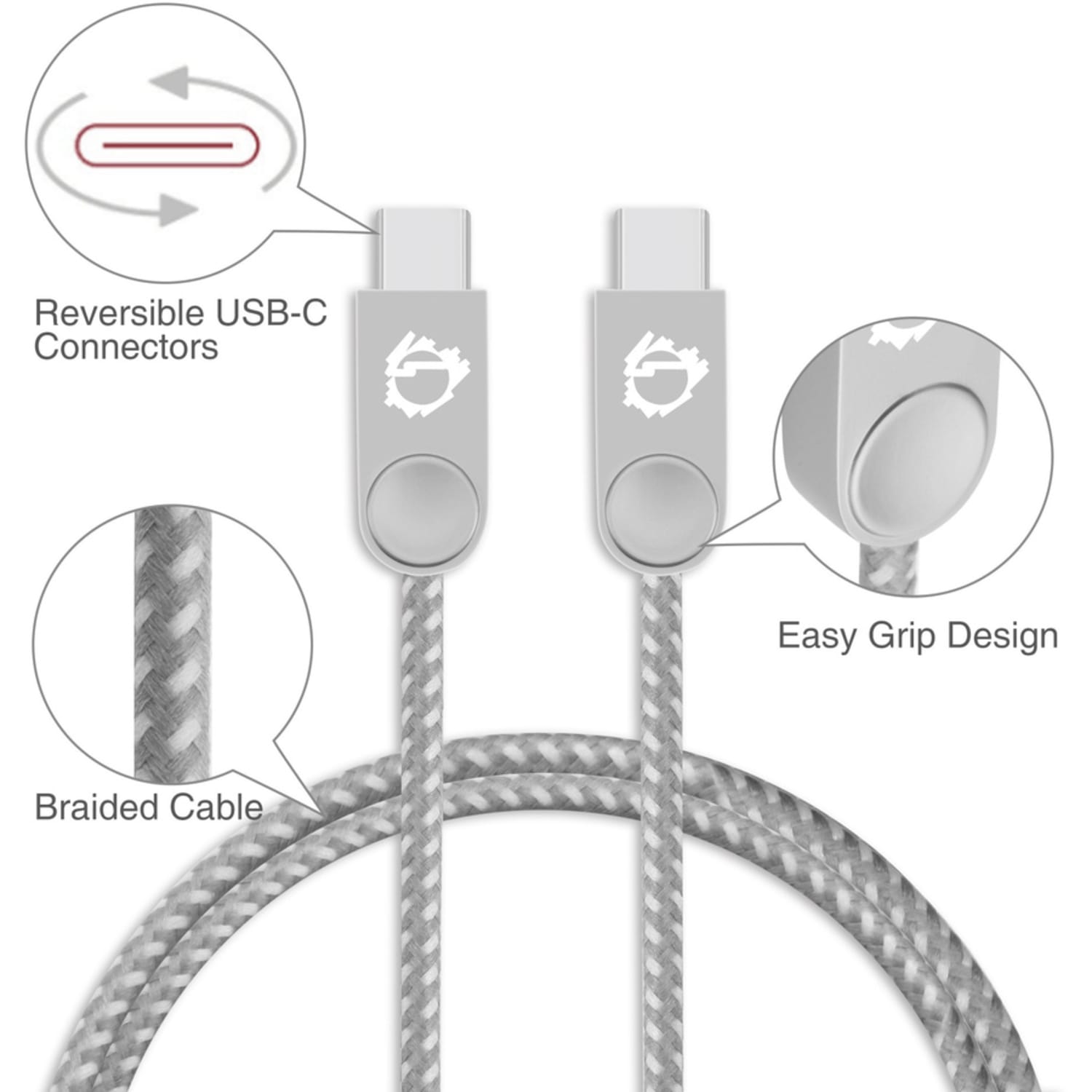 SIIG Sync/Charge USB Data Transfer Cable - USB Data Transfer Cable for Smartphone, Tablet, Notebook - First End: 1 x USB Type C - Male - Second End: 1 x USB Type C - Male - 480 Mbit/s - Nickel Plated Connector - Image 4