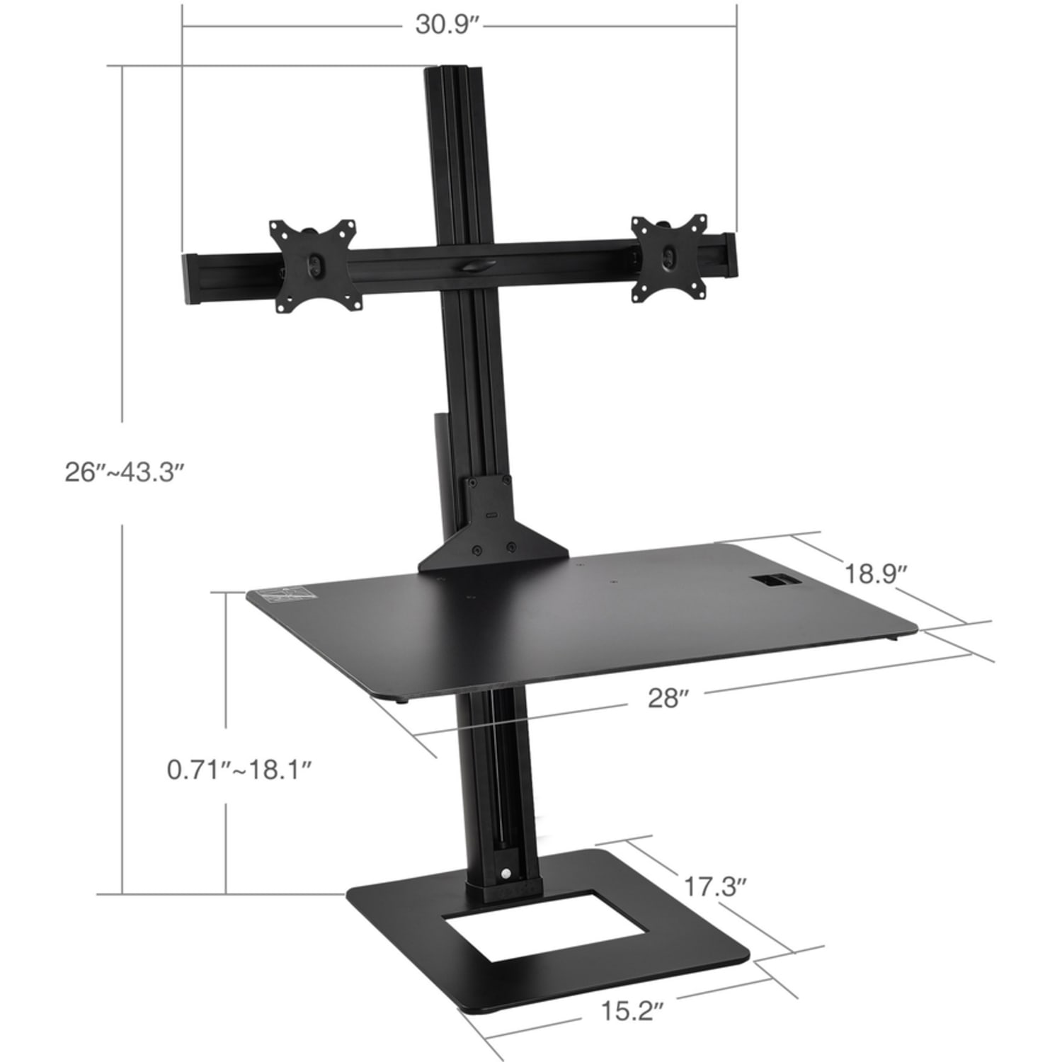 SIIG Dual Display Adjustable Computer Keyboard Stand, CEMT2H12S1 - Image 6