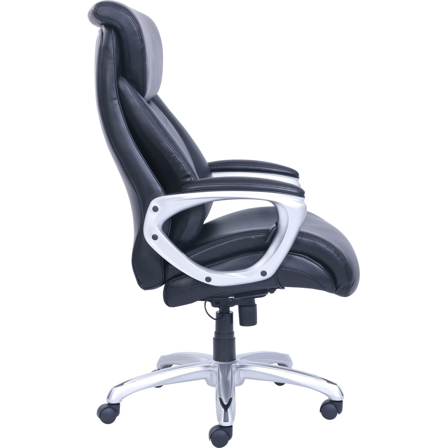 Lorell Big Tall Bonded Leather Executive Chair With Flexible Air Technology Loop Arms BlackSilver PopularChairscom Lorell Big Tall Bonded Leather Executive Chair With Flexible Air Technology Loop Arms BlackSilver PopularChairscom