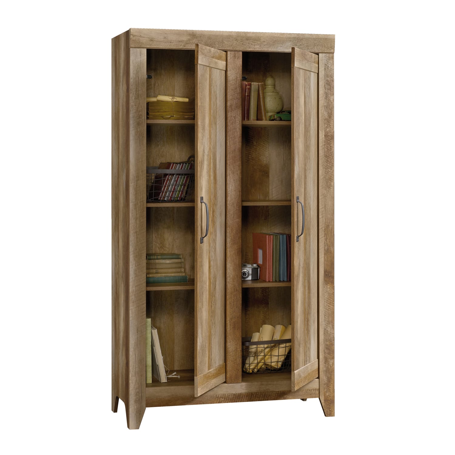 Sauder Adept Wide Wood Storage Cabinet, Craftsman Oak - Image 3