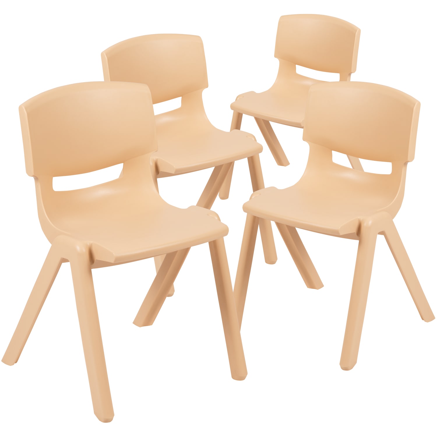 Flash Furniture Plastic Stackable School Chairs With 13-1/4in Seat Height, Natural, Pack Of 4 Chairs - Image 4
