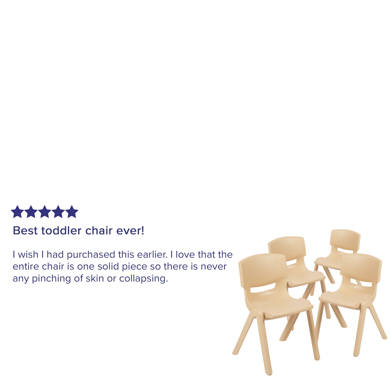 Flash Furniture Plastic Stackable School Chairs With 13-1/4in Seat Height, Natural, Pack Of 4 Chairs - Image 6